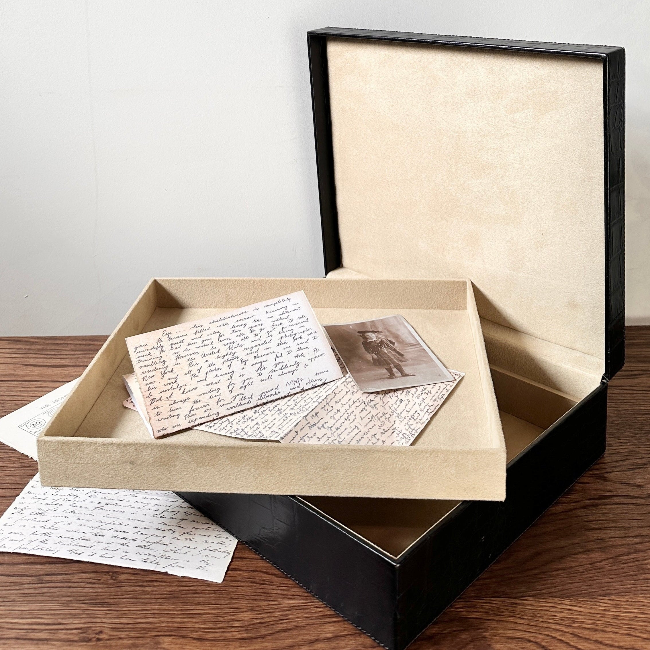 Memory Box -  Embossed Croc - Black Leather