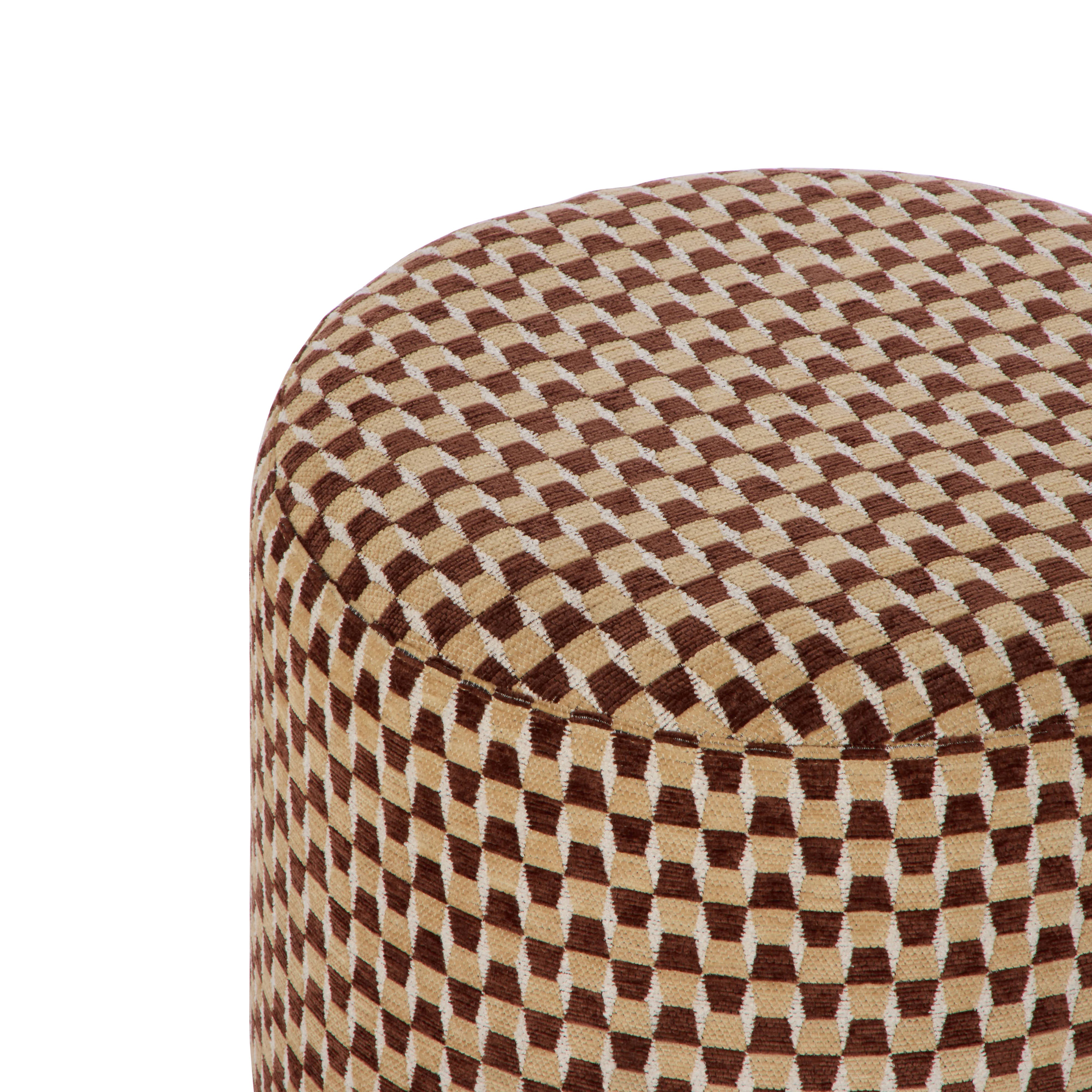 Clark Stool - Brown & Mustard