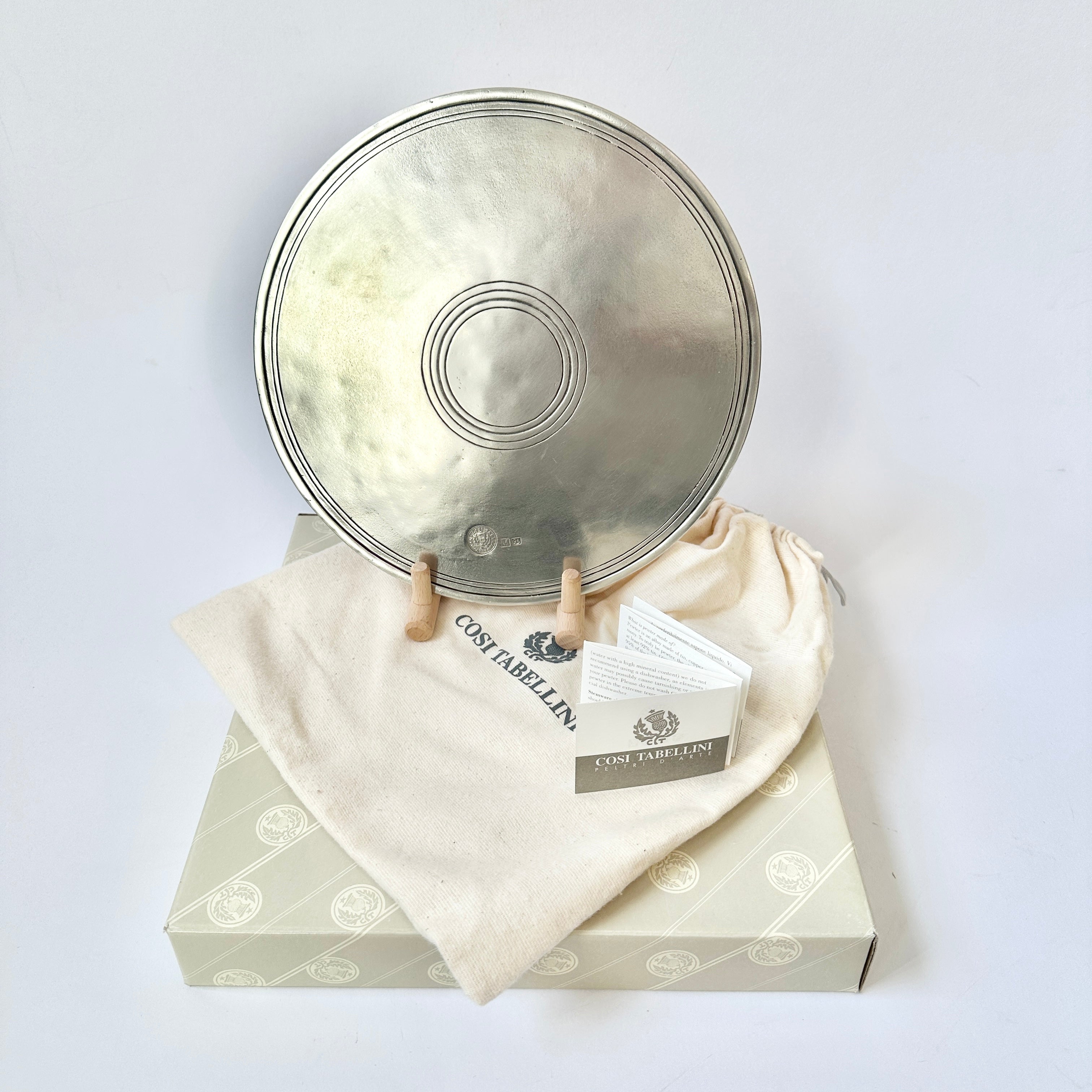 Palio Circular Table Trivet/Placemat- 25 cm Diameter - Handcrafted in Italy - Pewter