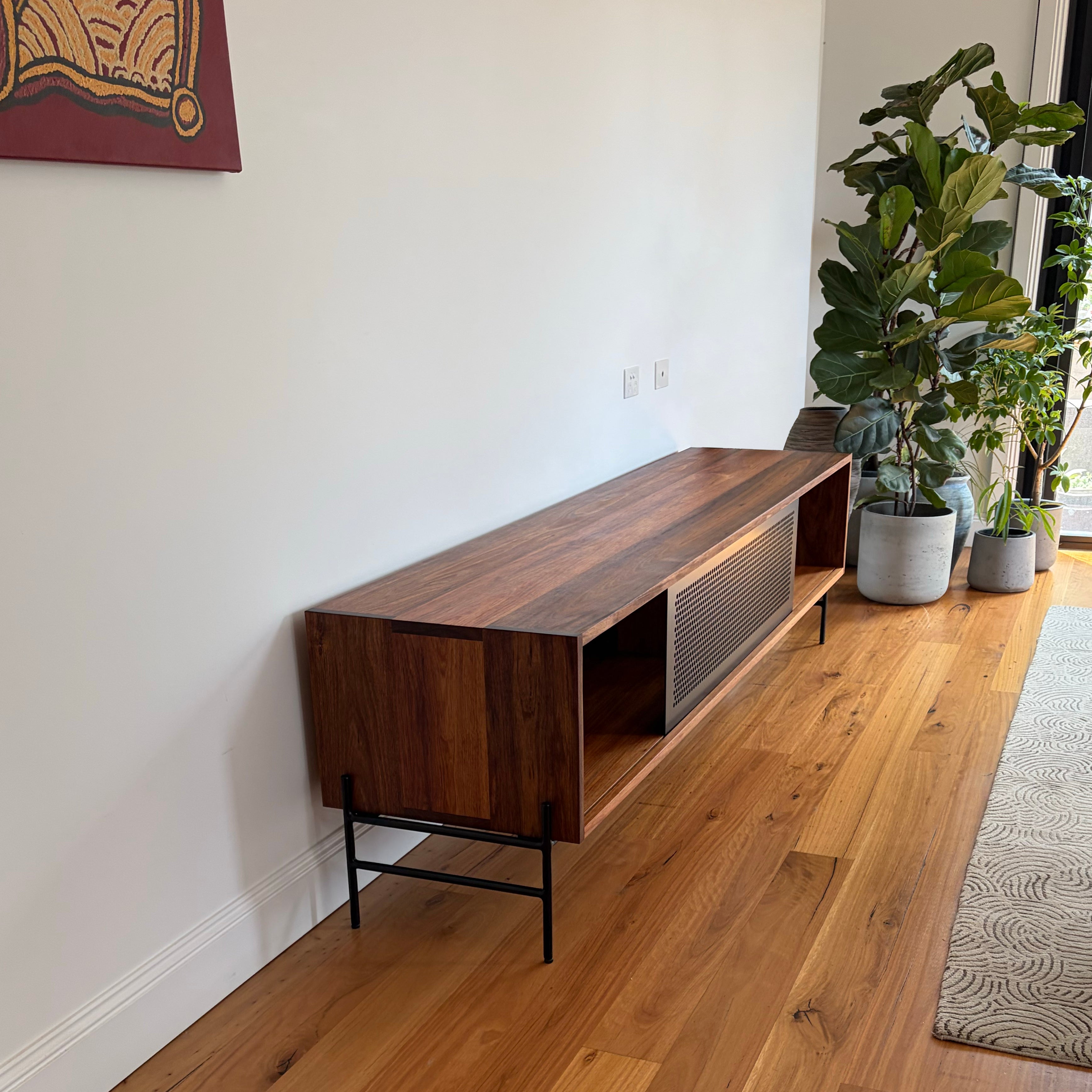 DUNCAN RODWELL Curtis TV Unit - Tasmanian Blackwood & Steel