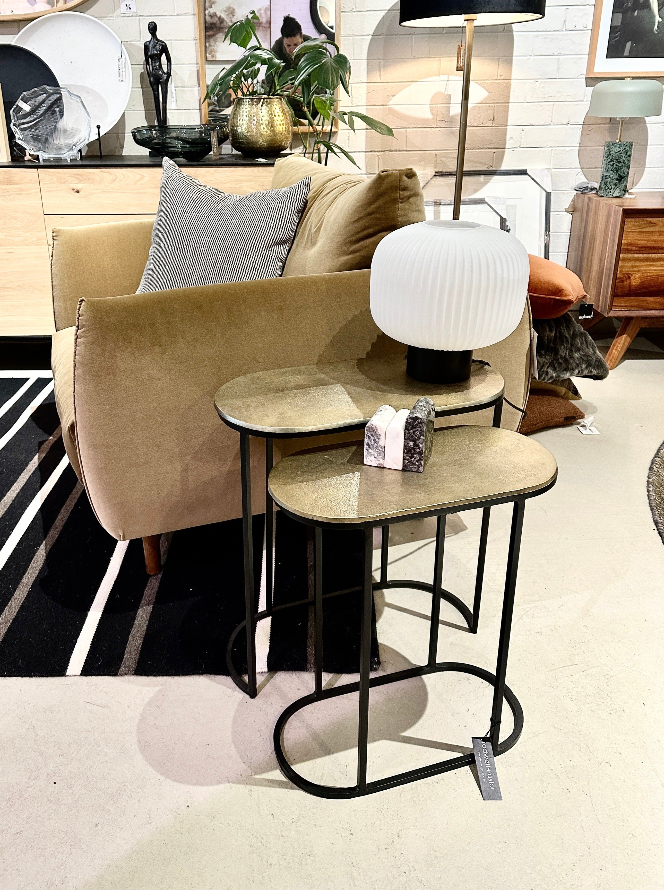 Fabian White Glass Table Lamp - Rodwell and Astor Modern Eclectic Style Brunswick