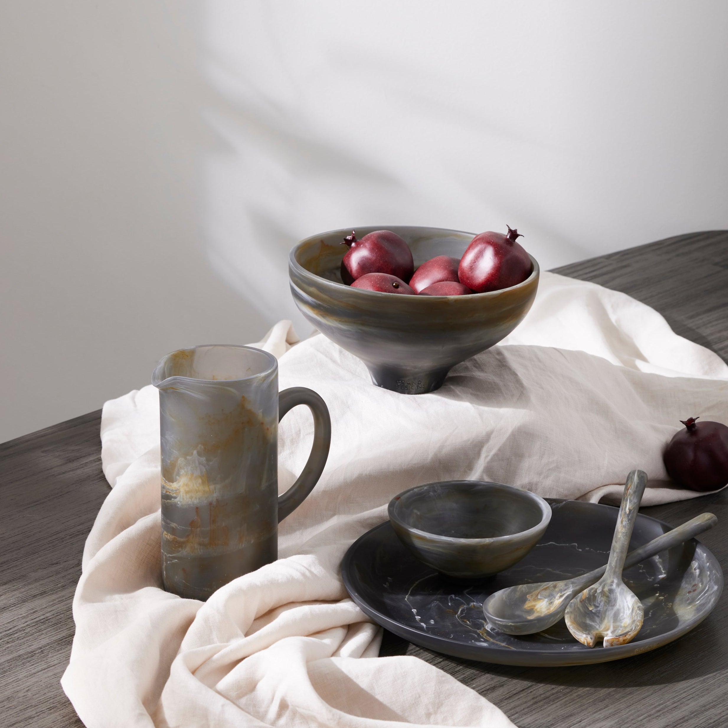 Aerial Resin Serving Bowl - Green