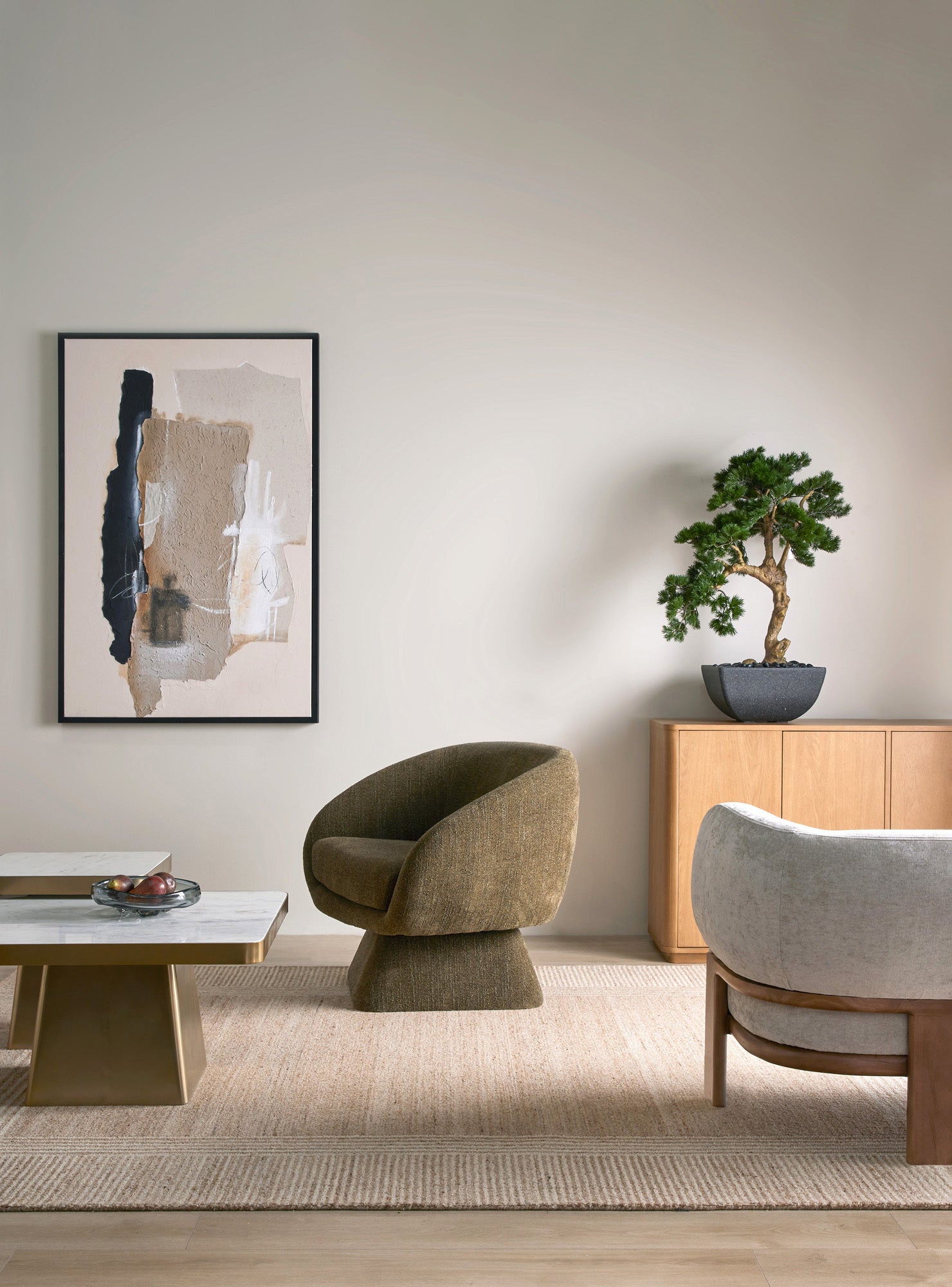 Lucca Swivel Chair - Olive Green