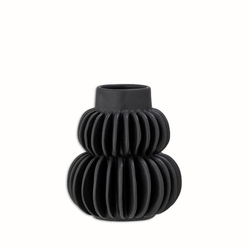 Bloomingville Halfdan White Ceramic Vase - Black