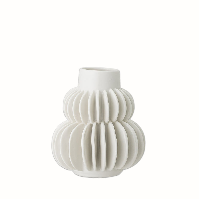 Bloomingville Halfdan White Ceramic Vase - White