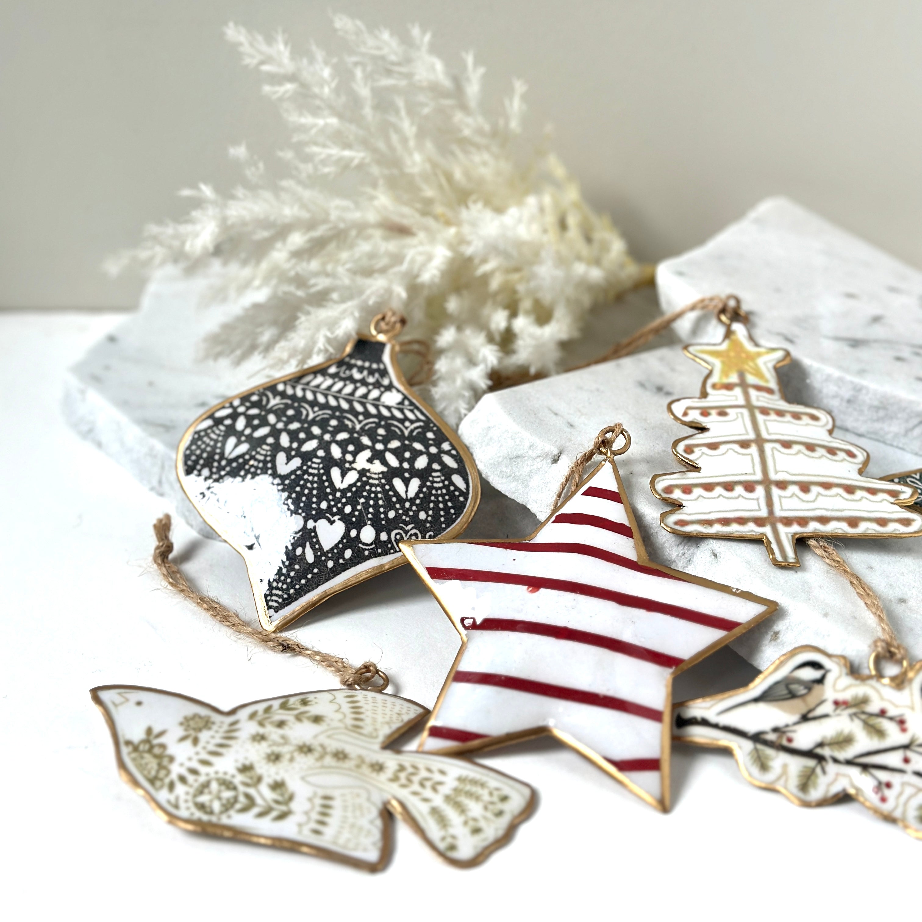 Recycled Metal Hanging Ornament  - Multicolour Tree