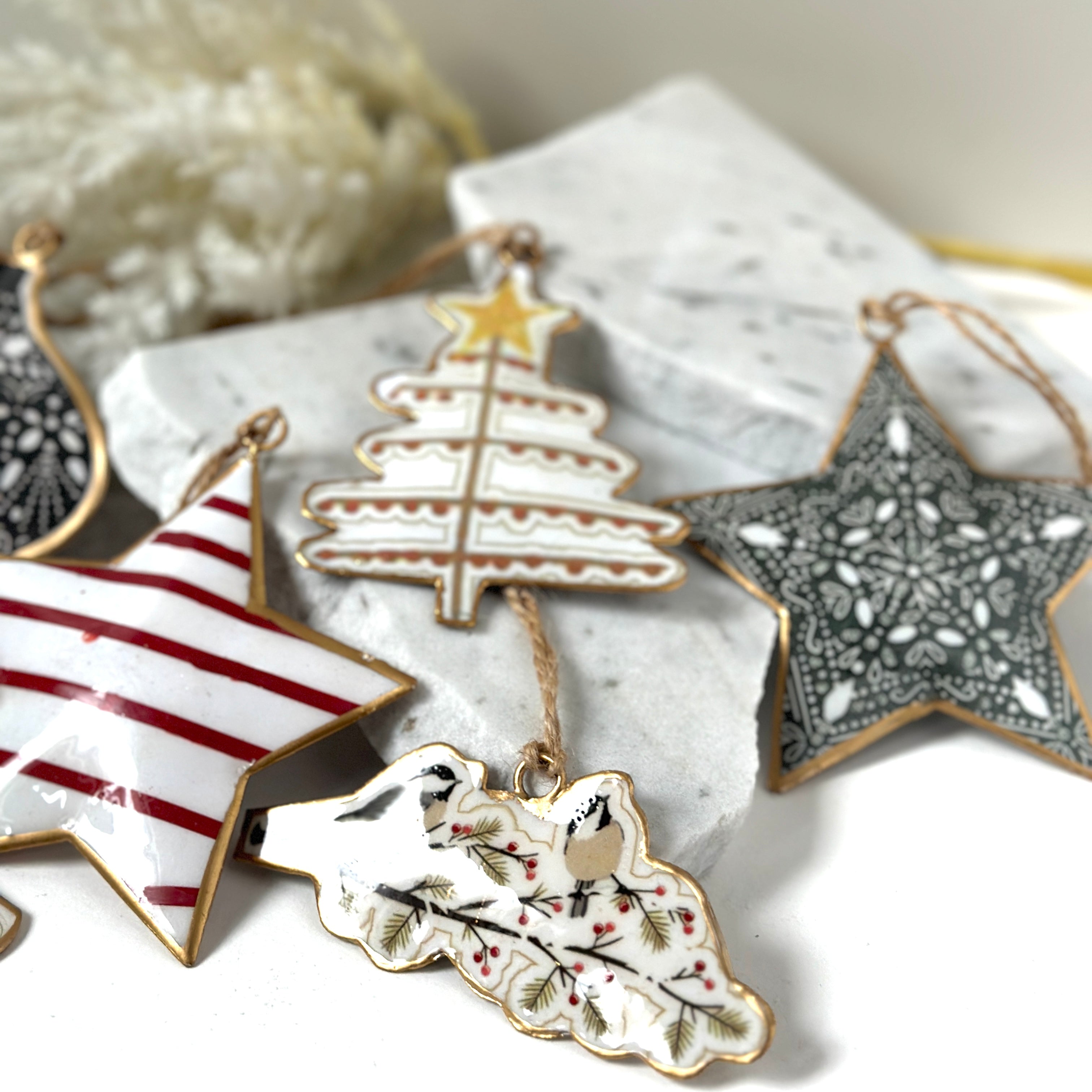 Recycled Metal Hanging Ornament  - Multicolour Tree
