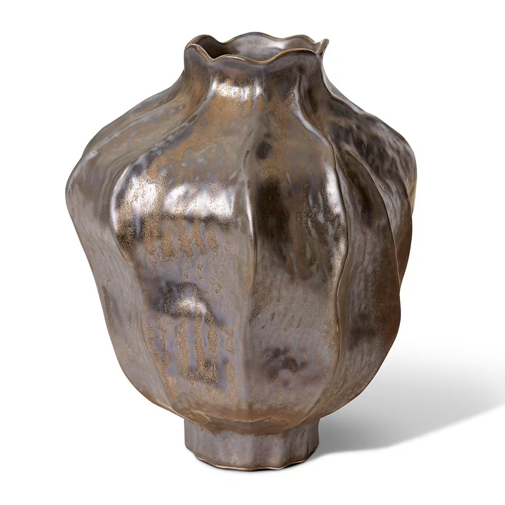 Imka Round Vase - Metallic Bronze