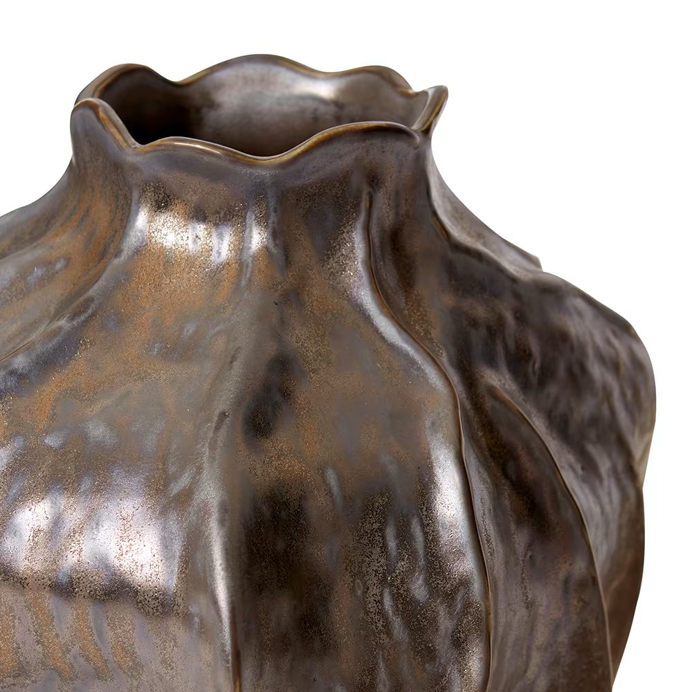 Imka Round Vase - Metallic Bronze