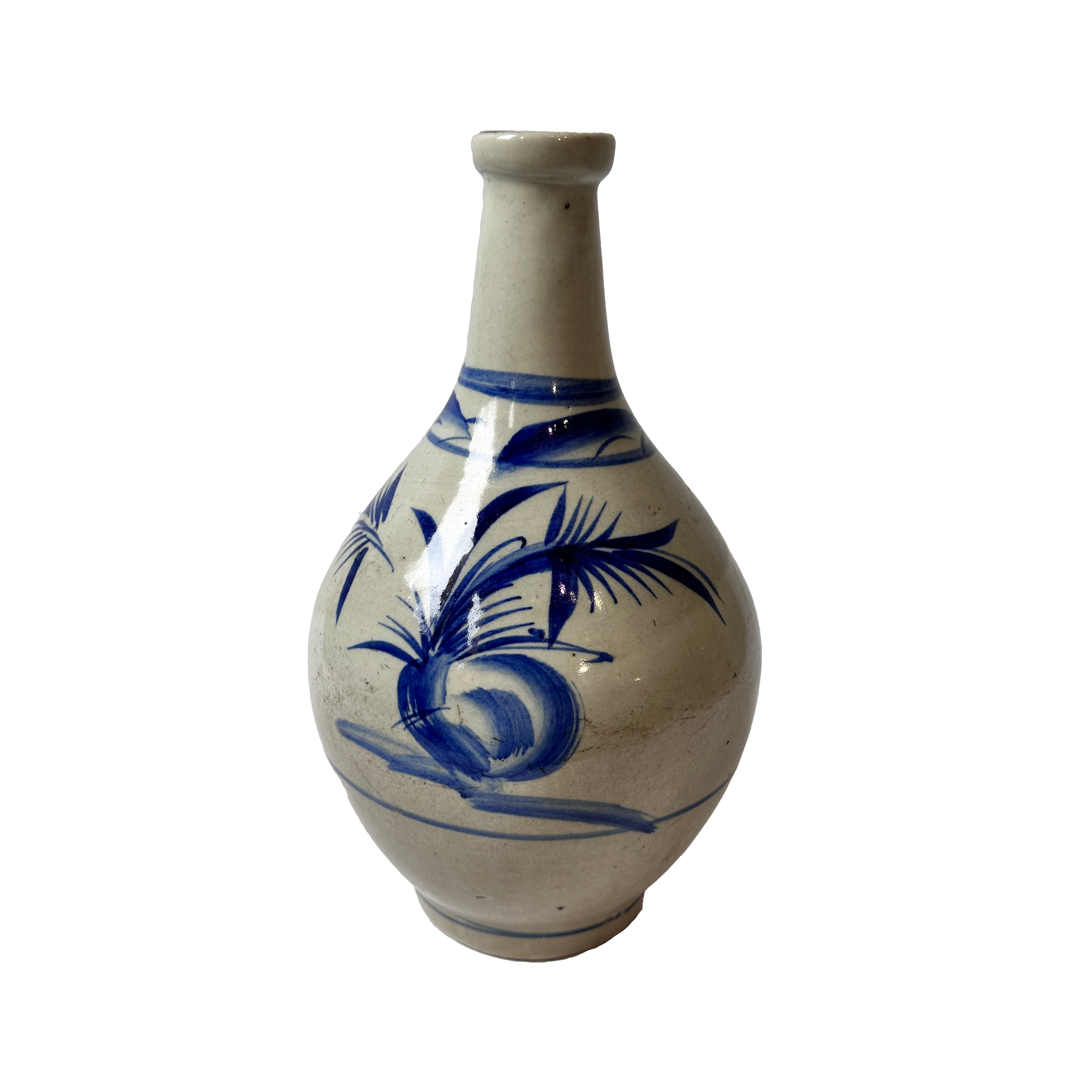 Antique Japanese Blue & White Tokkuri Sake Vase (Meiji Era) – 28cm | TOK002