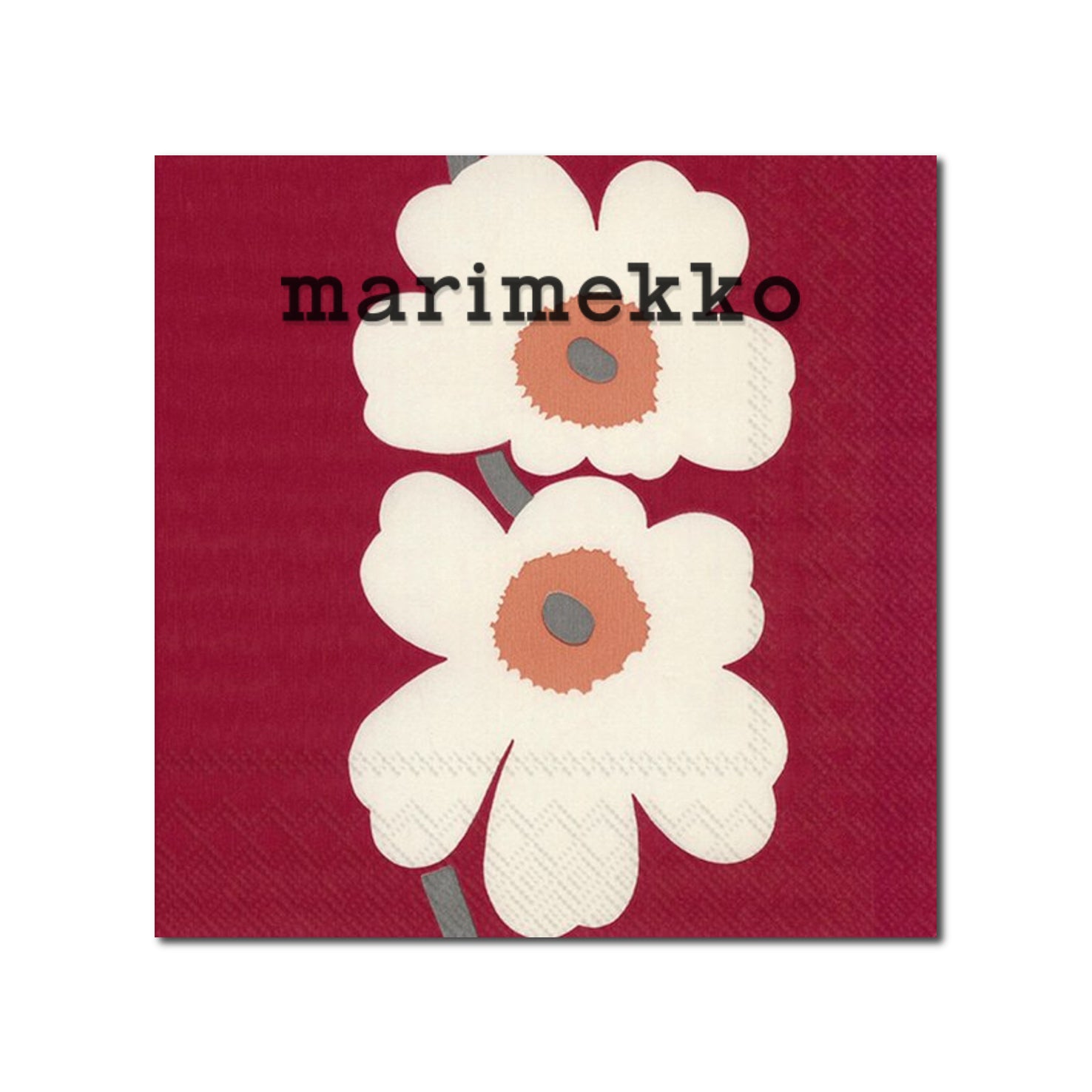 Marimekko Paper Napkins - Unikko 60th Anniversary Red