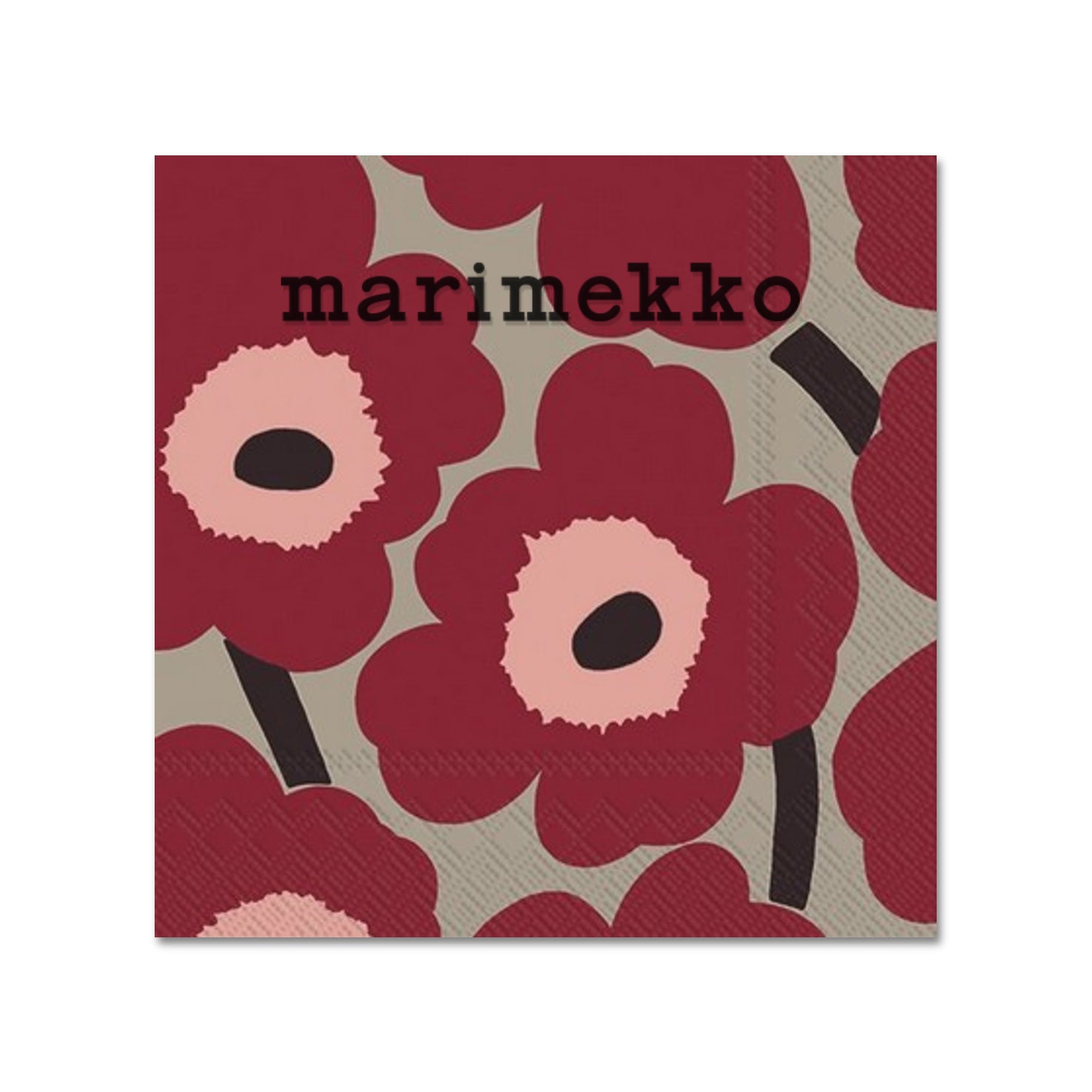 Marimekko Paper Napkins - Unikko Red Linen