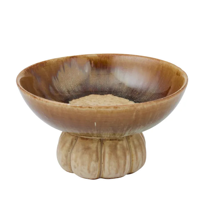 Mia Ceramic Footed Bowl - Toffee