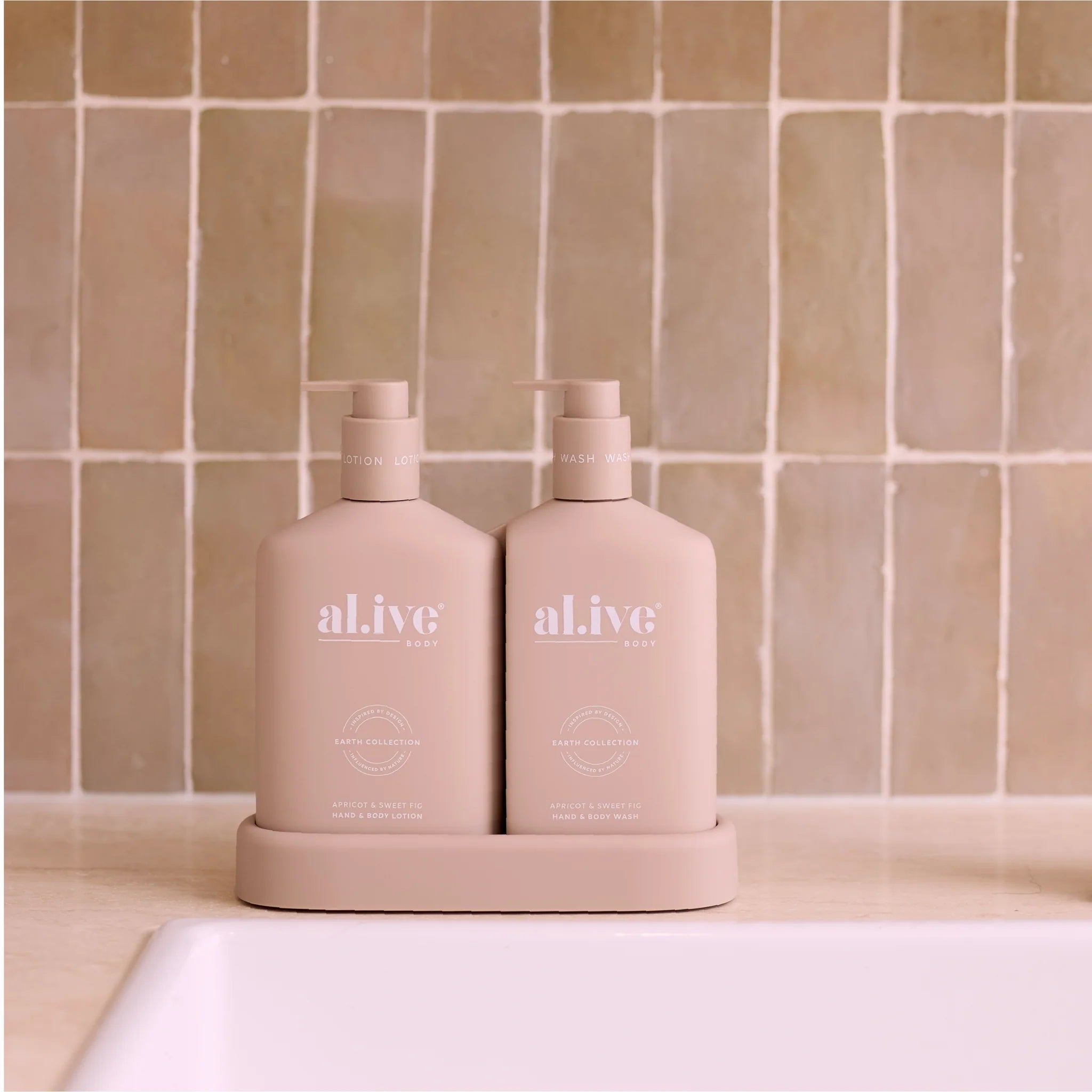 Wash & Lotion Duo +Tray - Apricot & Sweet Fig