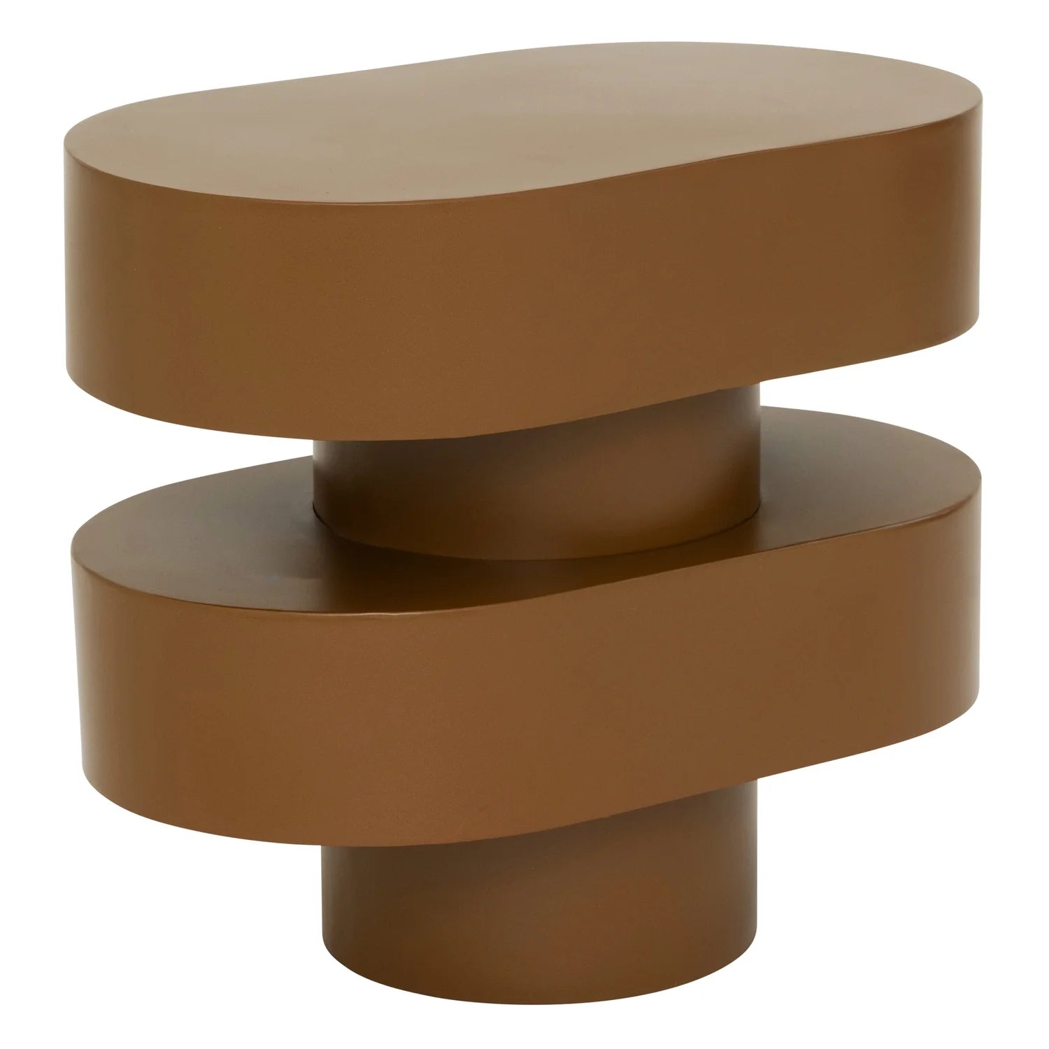 UNC Ovaali Metal Side Table - Golden Brown