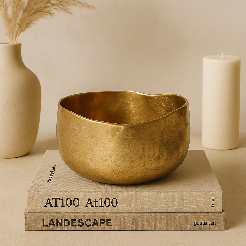 Orenda Organic Gold Finish Bowl - ⌀ 24cm x H14cm
