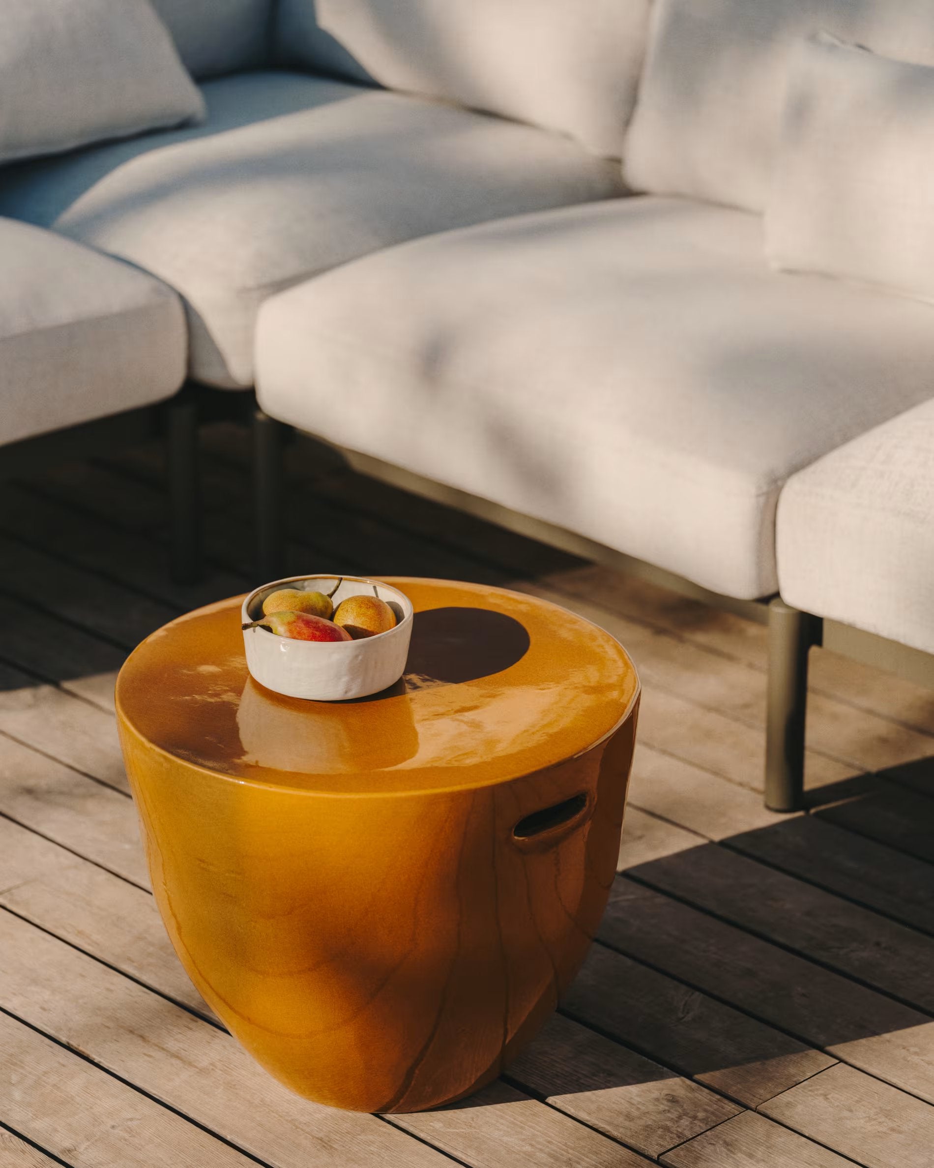 Oster Mustard Ceramic Stool - Indoor & Outdoor