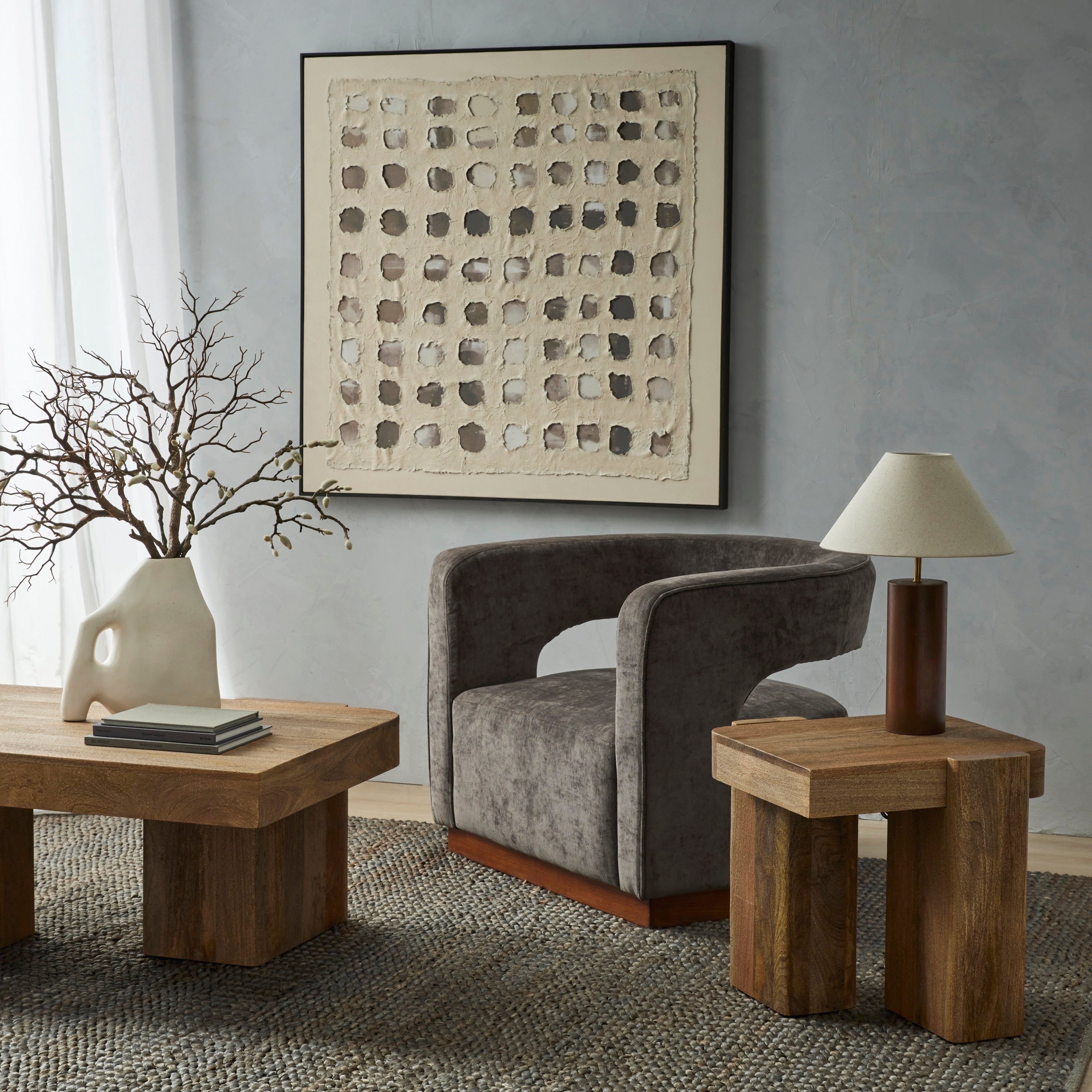 Percival Table Lamp - Walnut & Linen