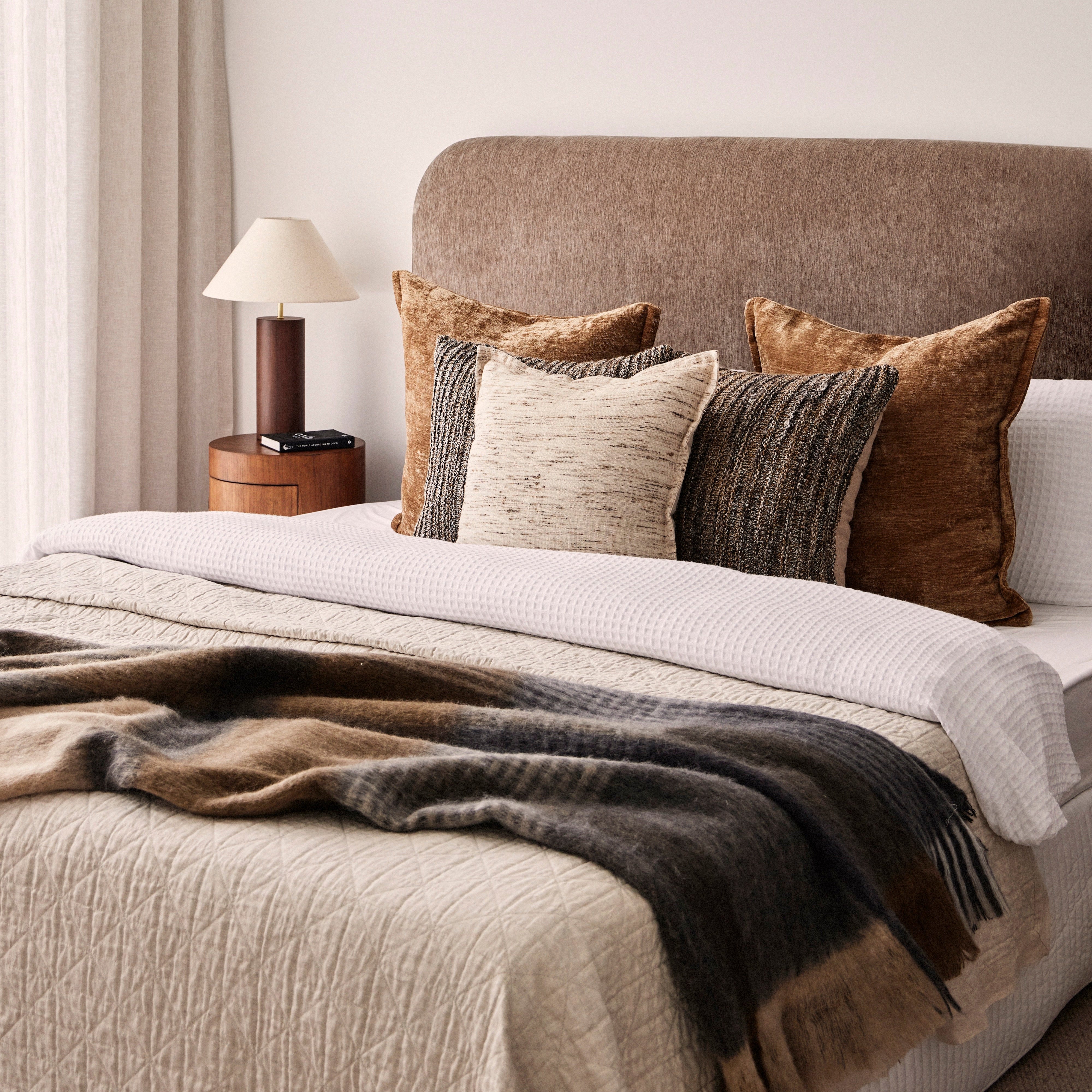 Percival Table Lamp - Walnut & Linen