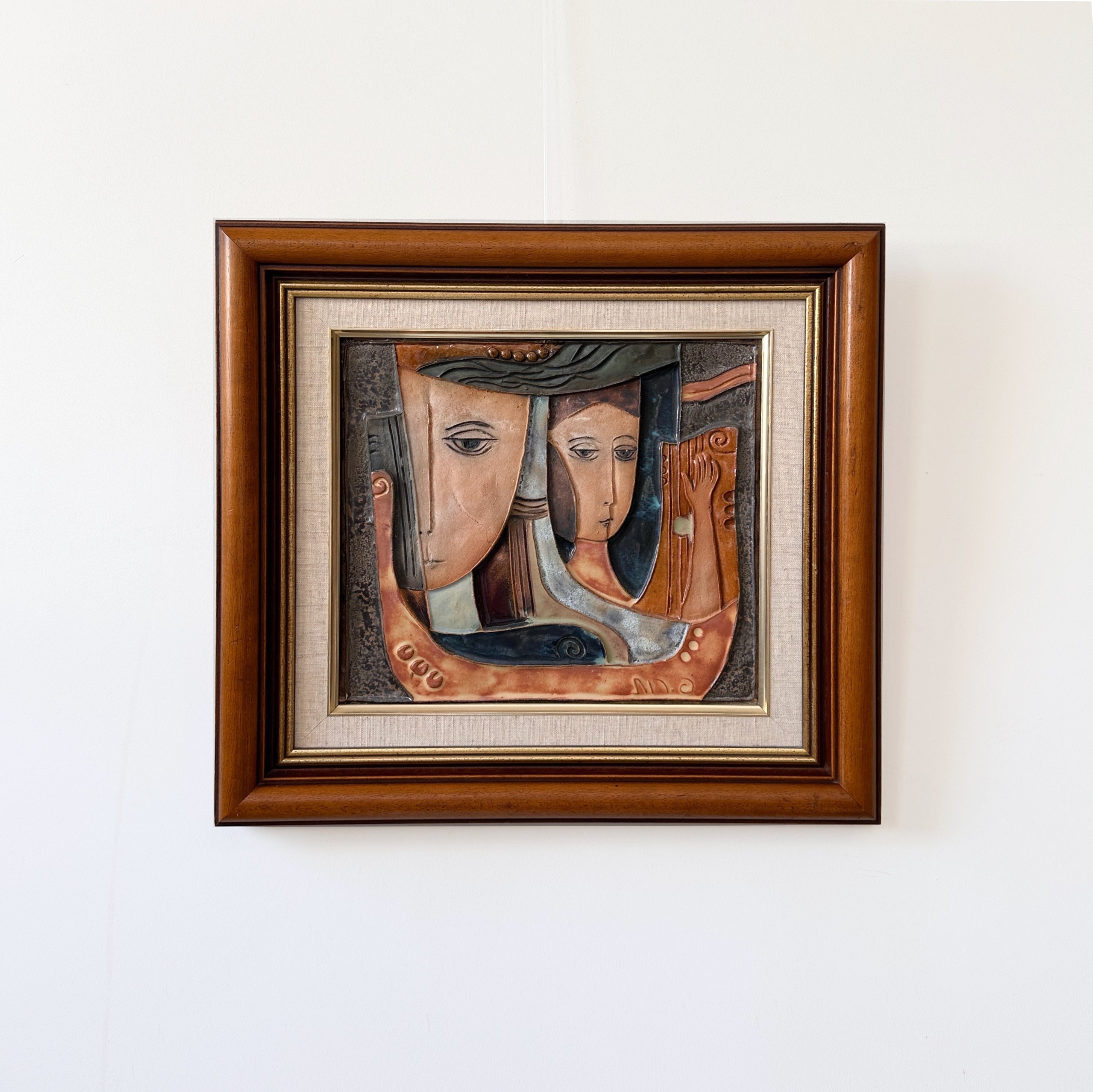 Ruth Faktorowicz – Ceramic Wall Plaque (Circa 1970) | Framed Modernist Relief