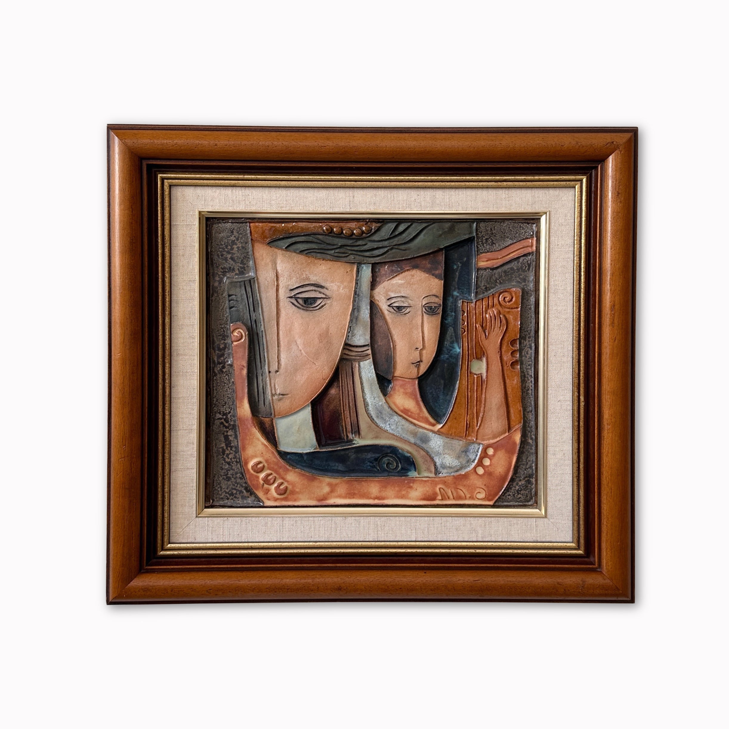 Ruth Faktorowicz – Ceramic Wall Plaque (Circa 1970) | Framed Modernist Relief
