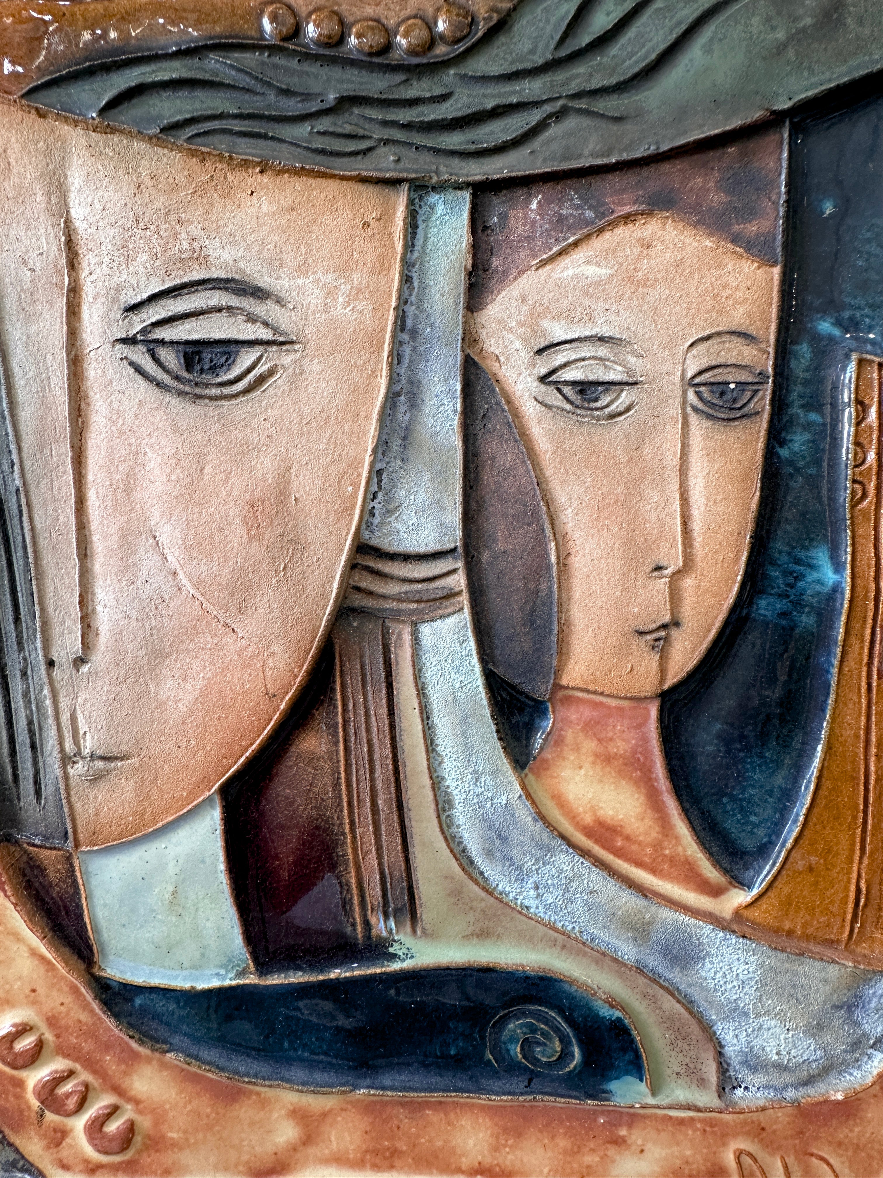 Ruth Faktorowicz – Ceramic Wall Plaque (Circa 1970) | Framed Modernist Relief