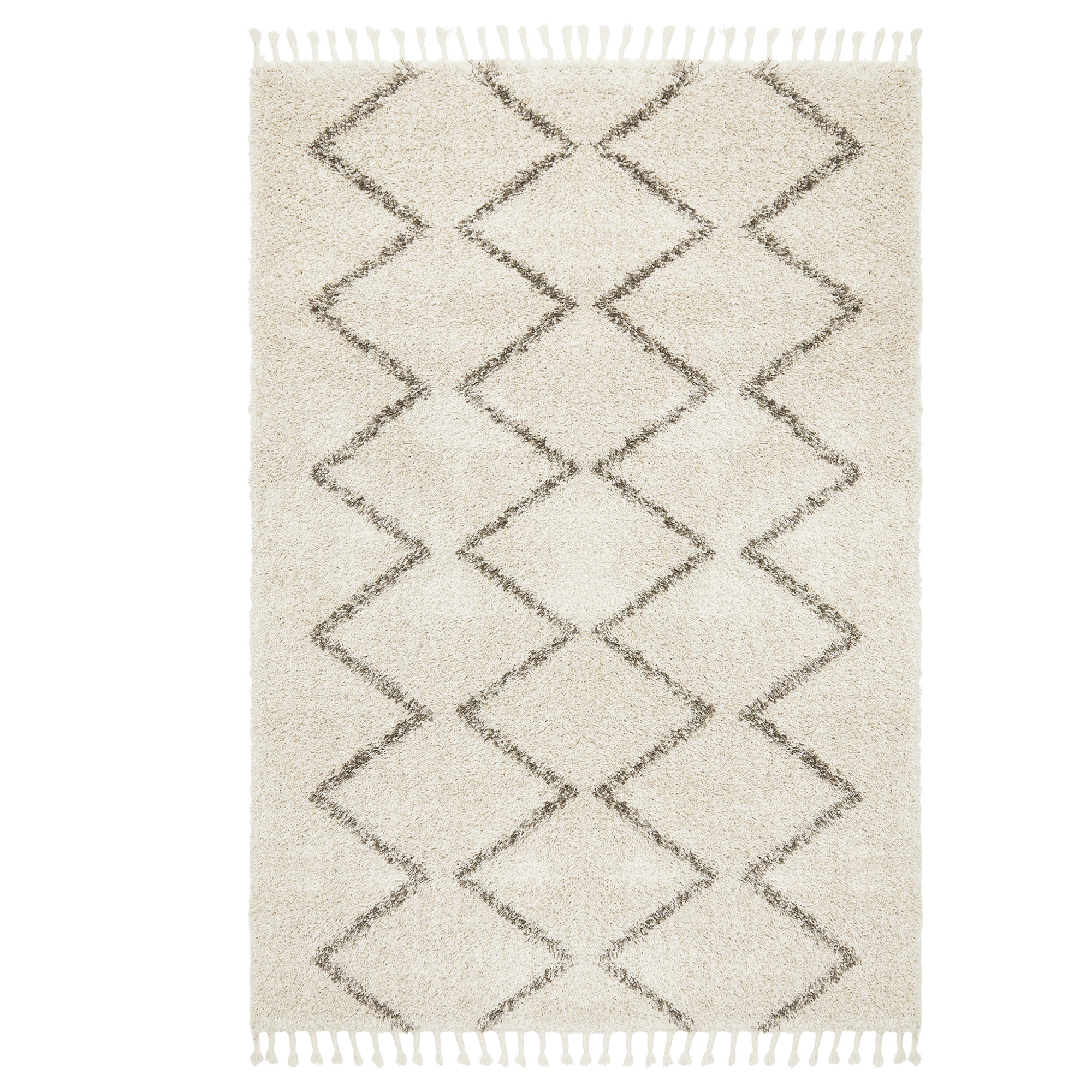 Saffron 22 - Moroccan Shag Pile Rug - Natural