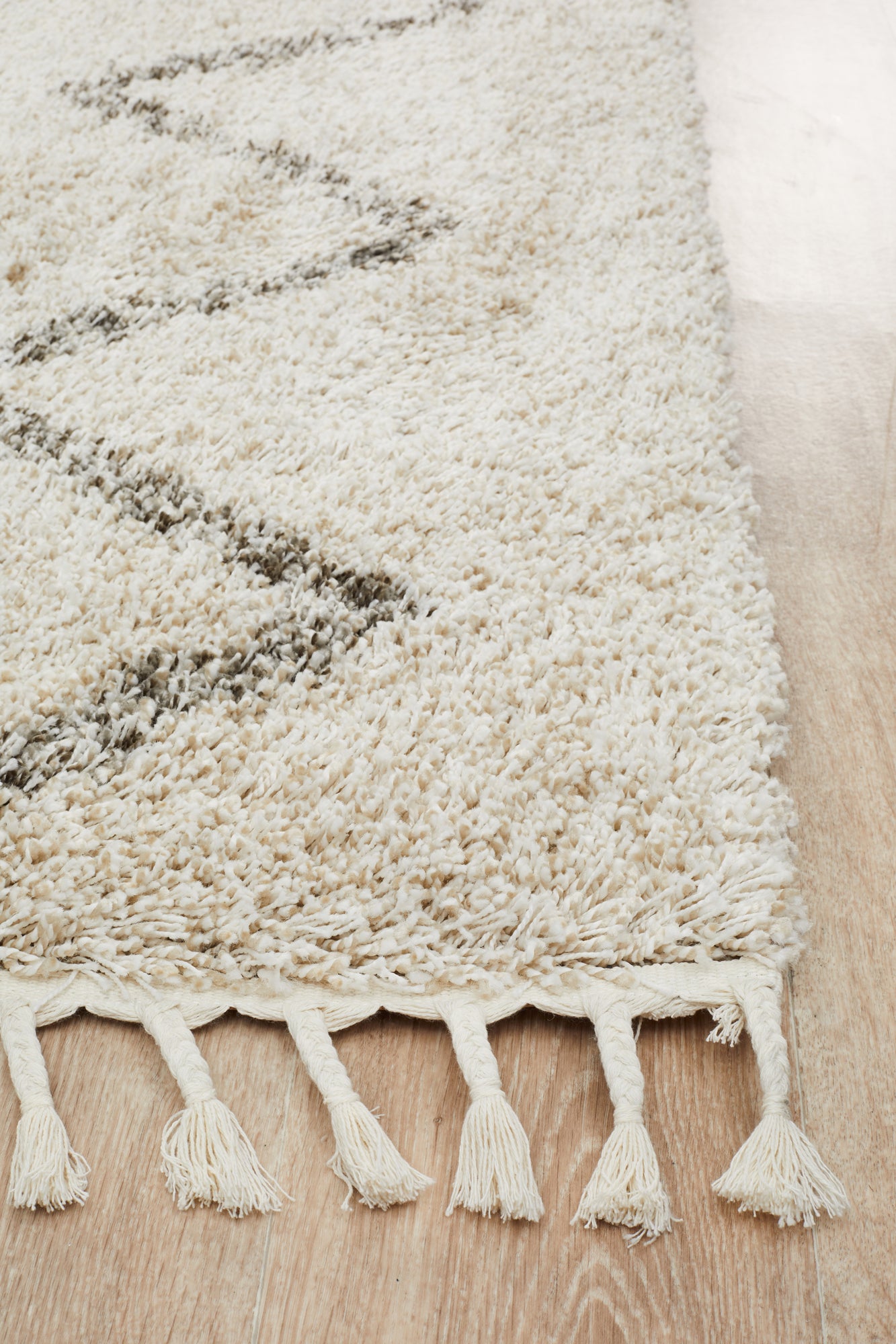 Saffron 22 - Moroccan Shag Pile Rug - Natural