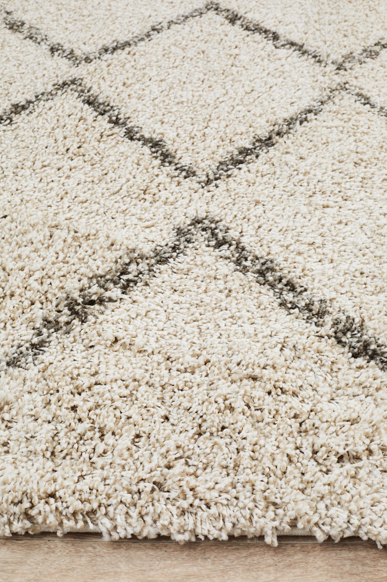 Saffron 22 - Moroccan Shag Pile Rug - Natural