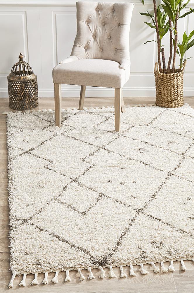 Saffron 44 Moroccan Shag Pile Runner - Natural