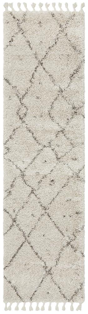Saffron 44 Moroccan Shag Pile Runner - Natural