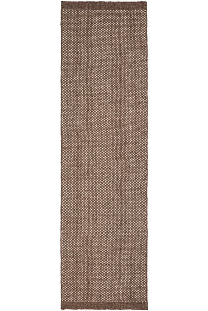 Bark Wool, Flatweave Runner - Walnut