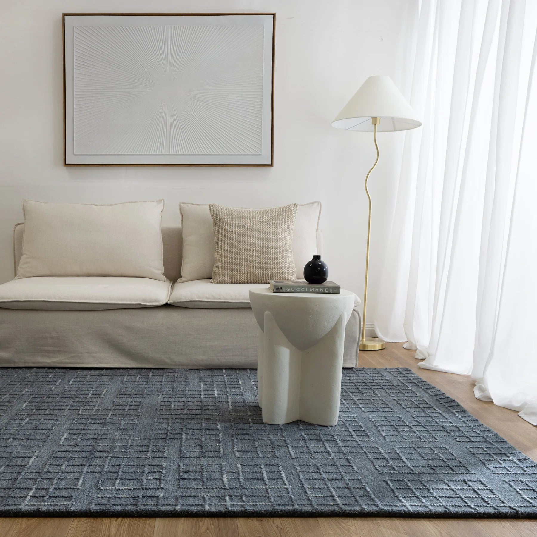 Sedona Hand Tufted Wool Rug - Steel Blue