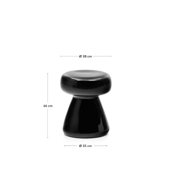 Svart Indoor & Outdoor Stool - Gloss Black