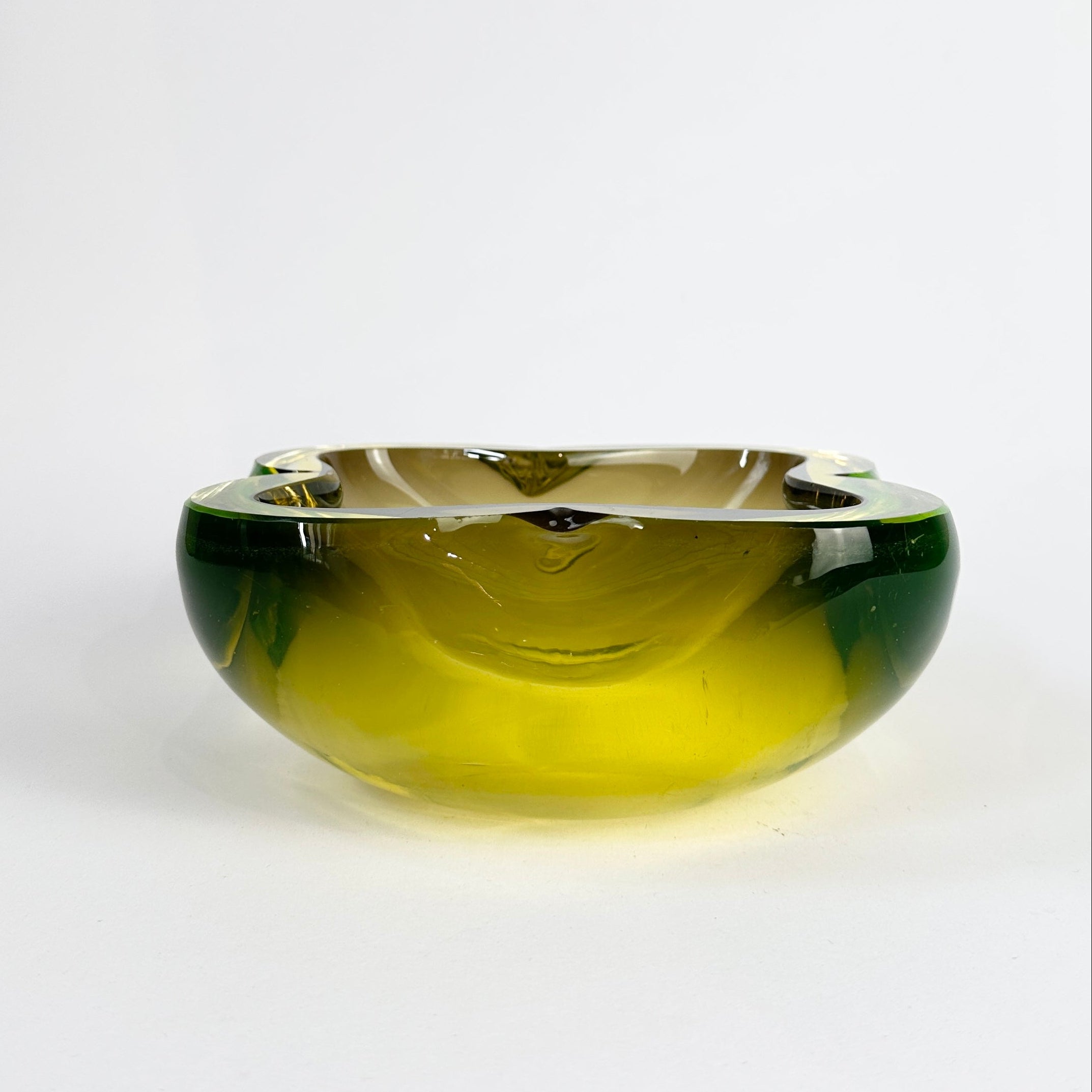 Vintage 1960s Murano Sommerso Uranium Glass Bowl