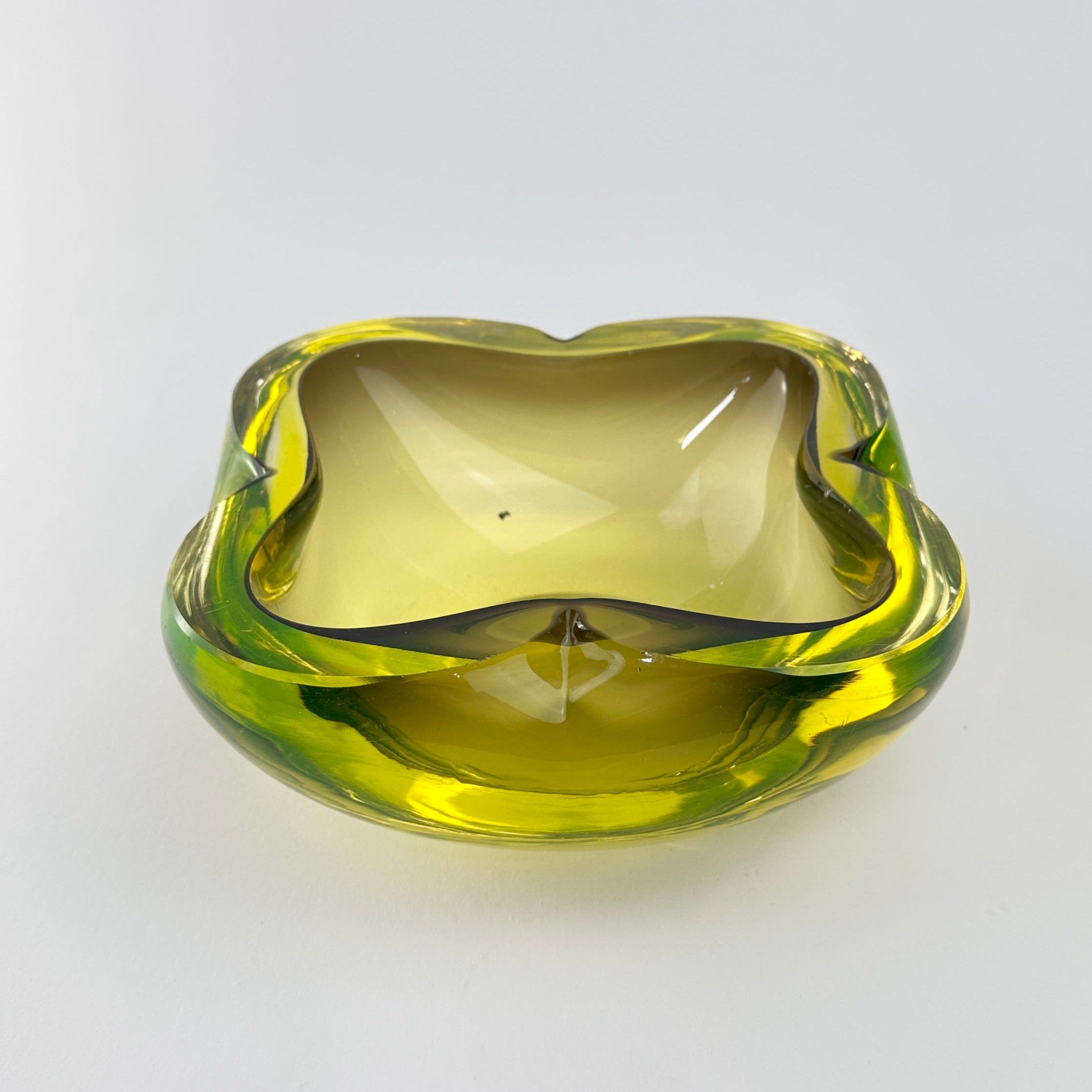 Vintage 1960s Murano Sommerso Uranium Glass Bowl