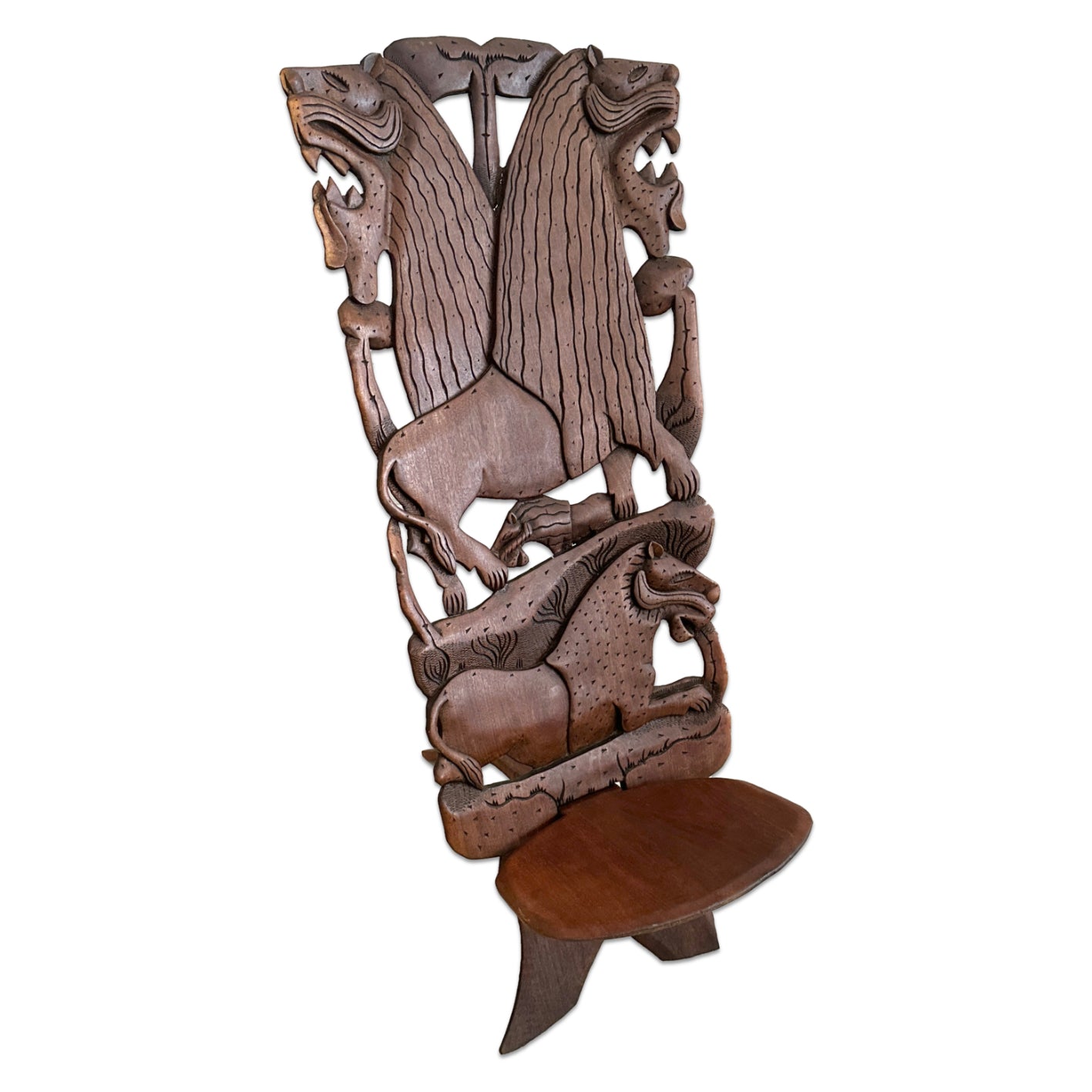 Carved Wooden Malawi Chief's Chair – African Blackwood