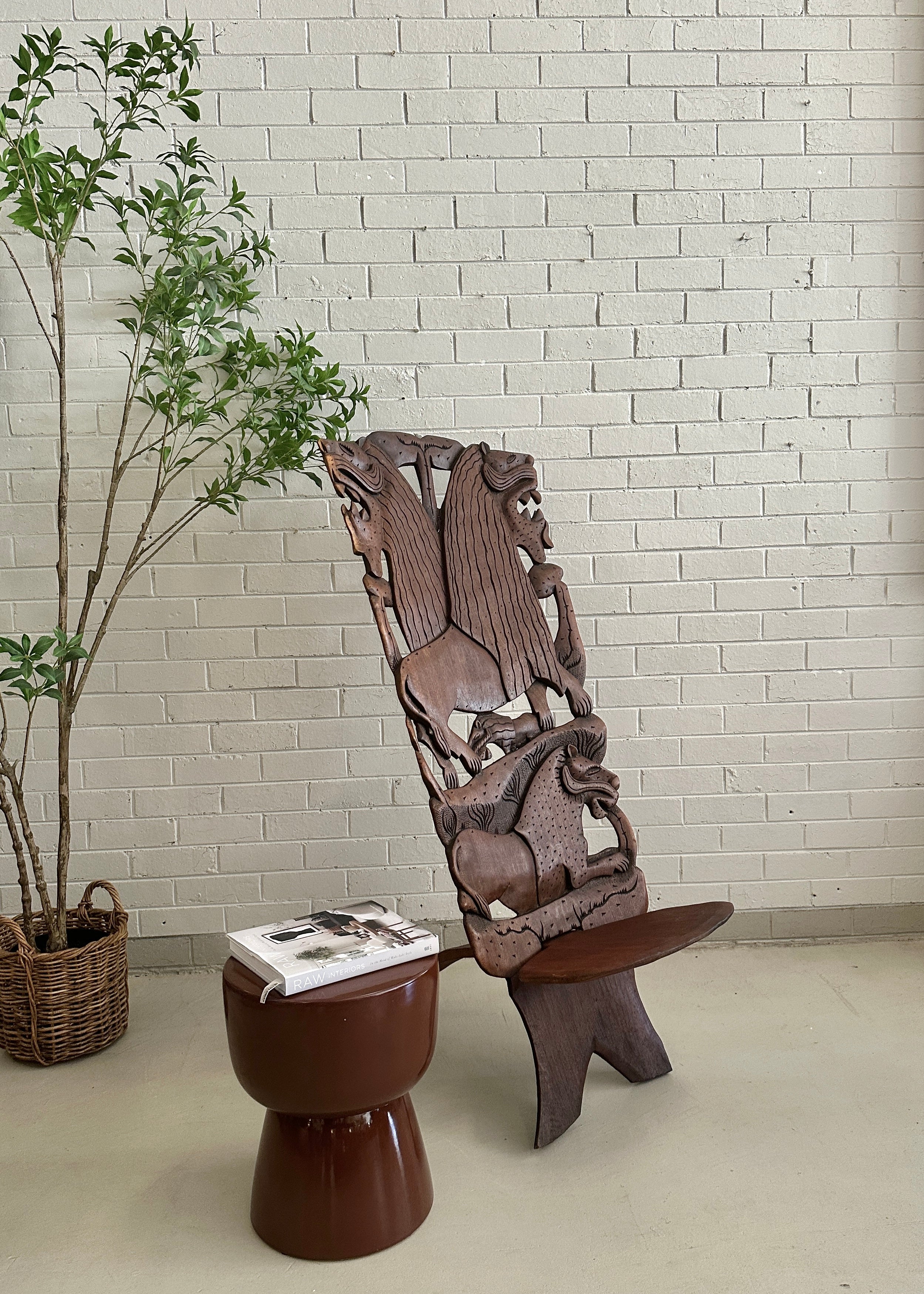 Carved Wooden Malawi Chief's Chair – African Blackwood