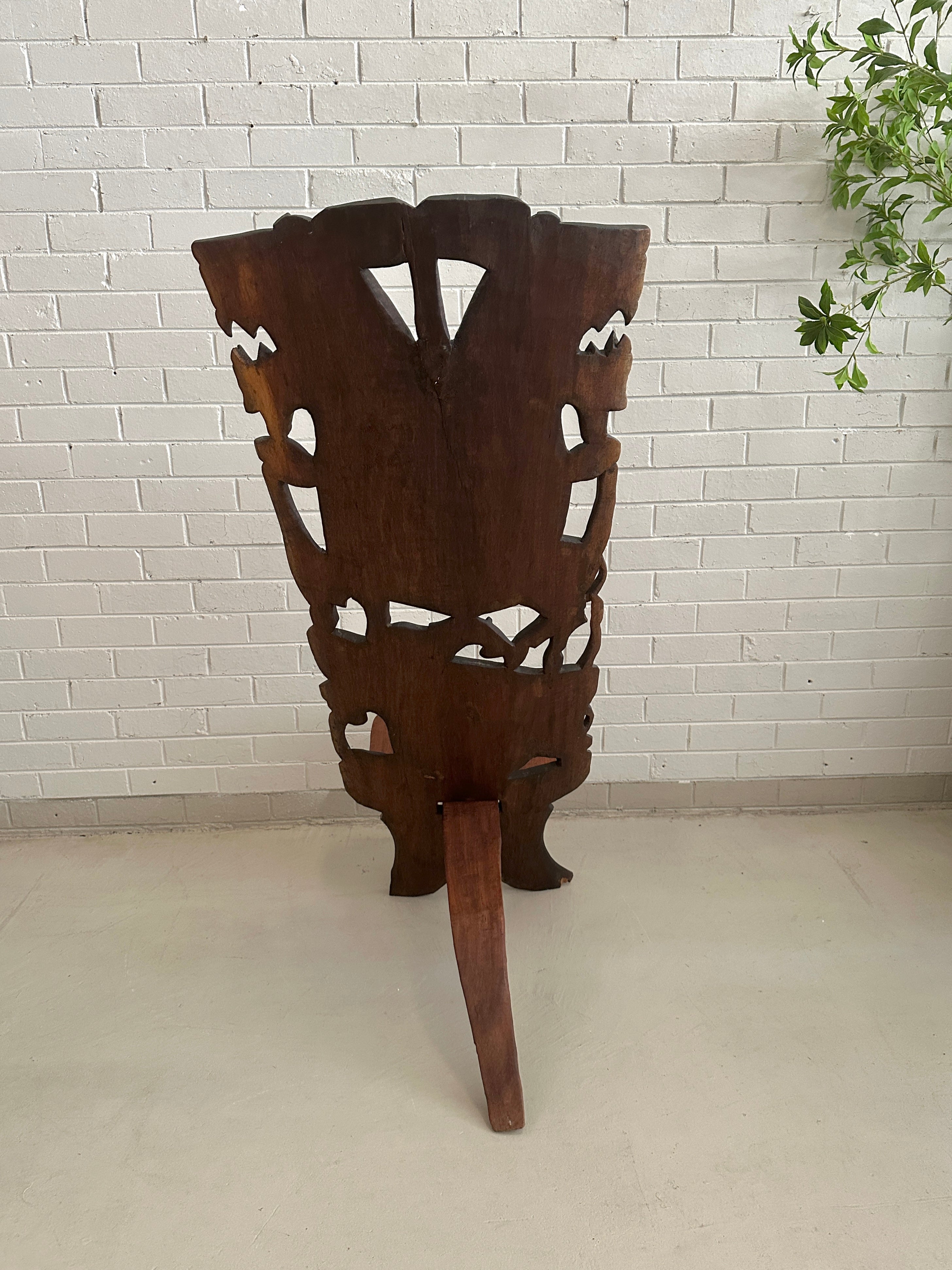 Carved Wooden Malawi Chief's Chair – African Blackwood