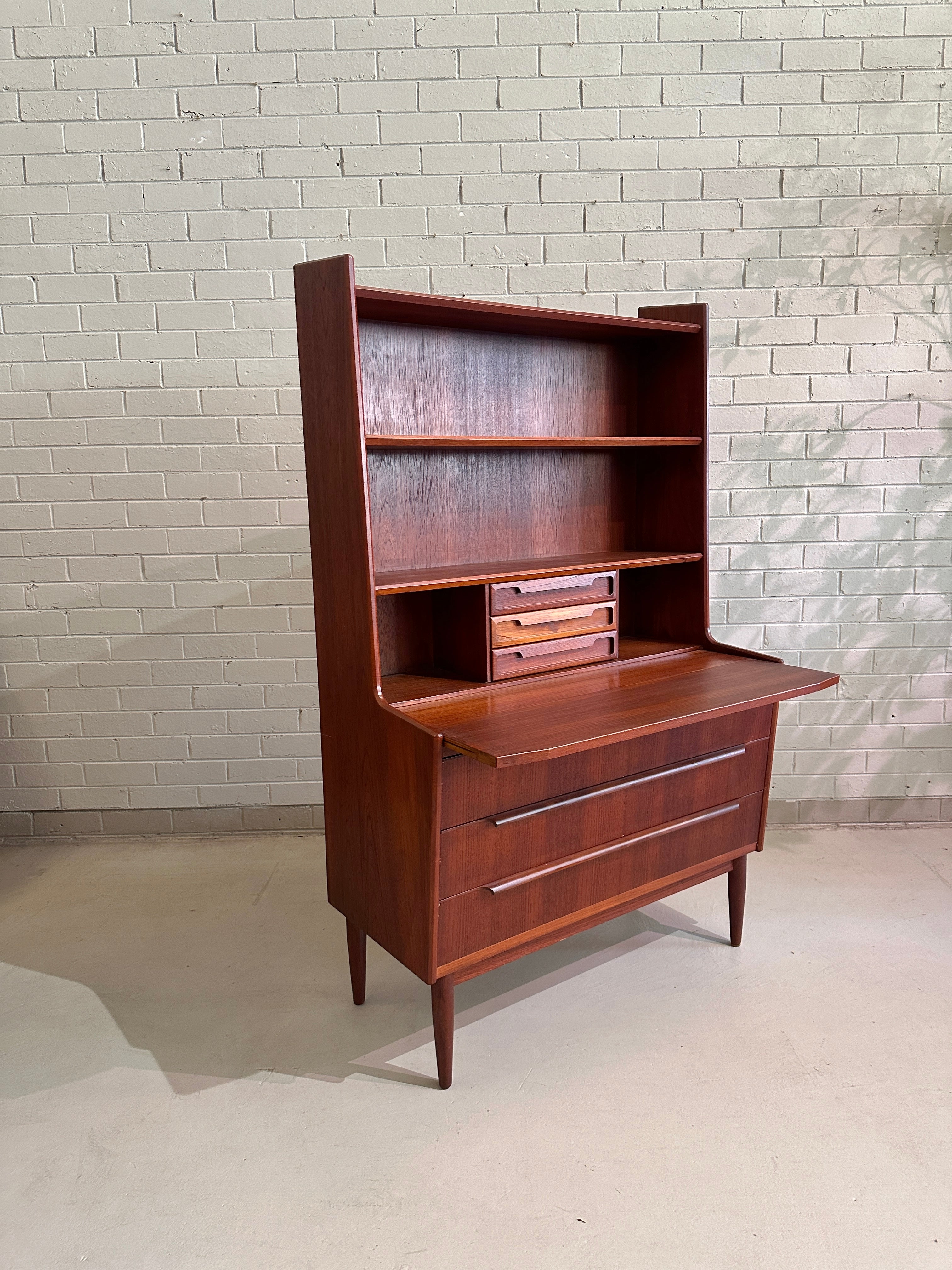 Vintage 1960s BRDR Teak Secretaire Desk