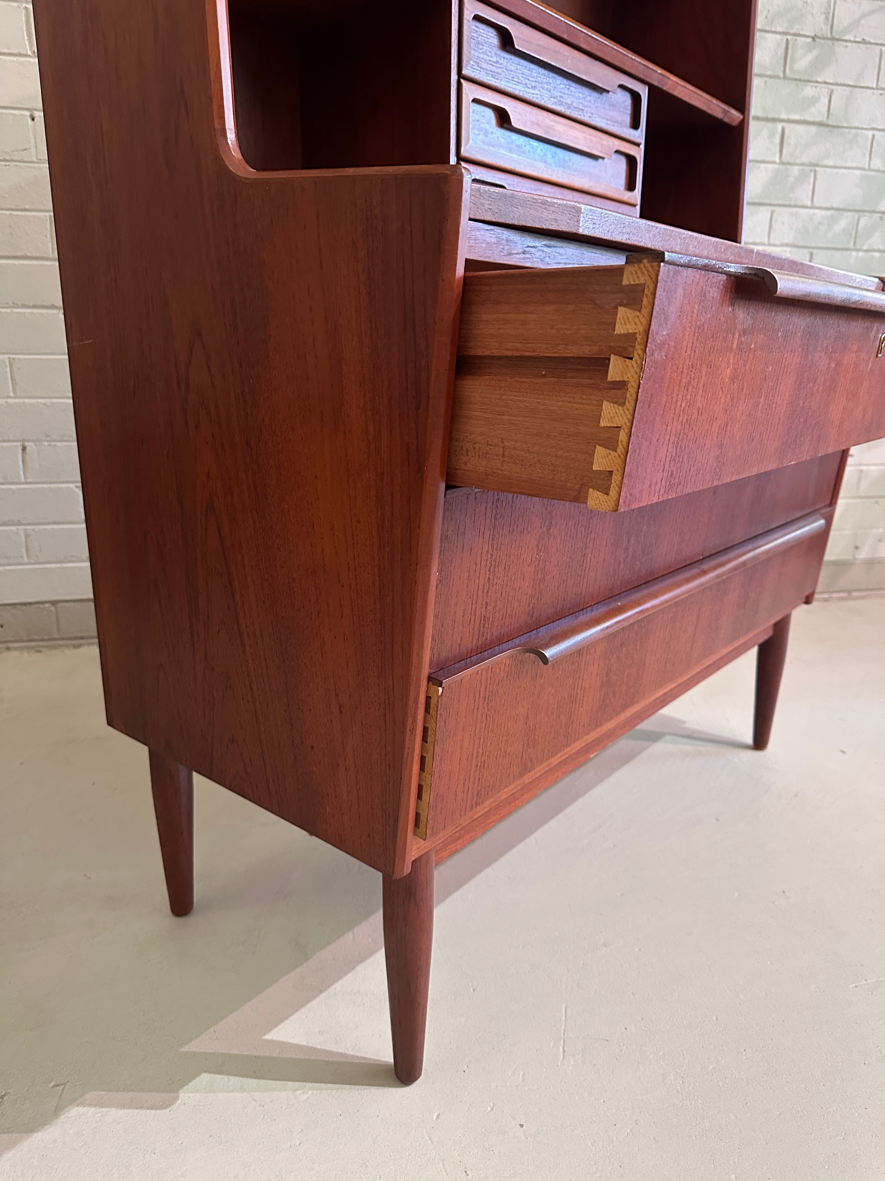 Vintage 1960s BRDR Teak Secretaire Desk