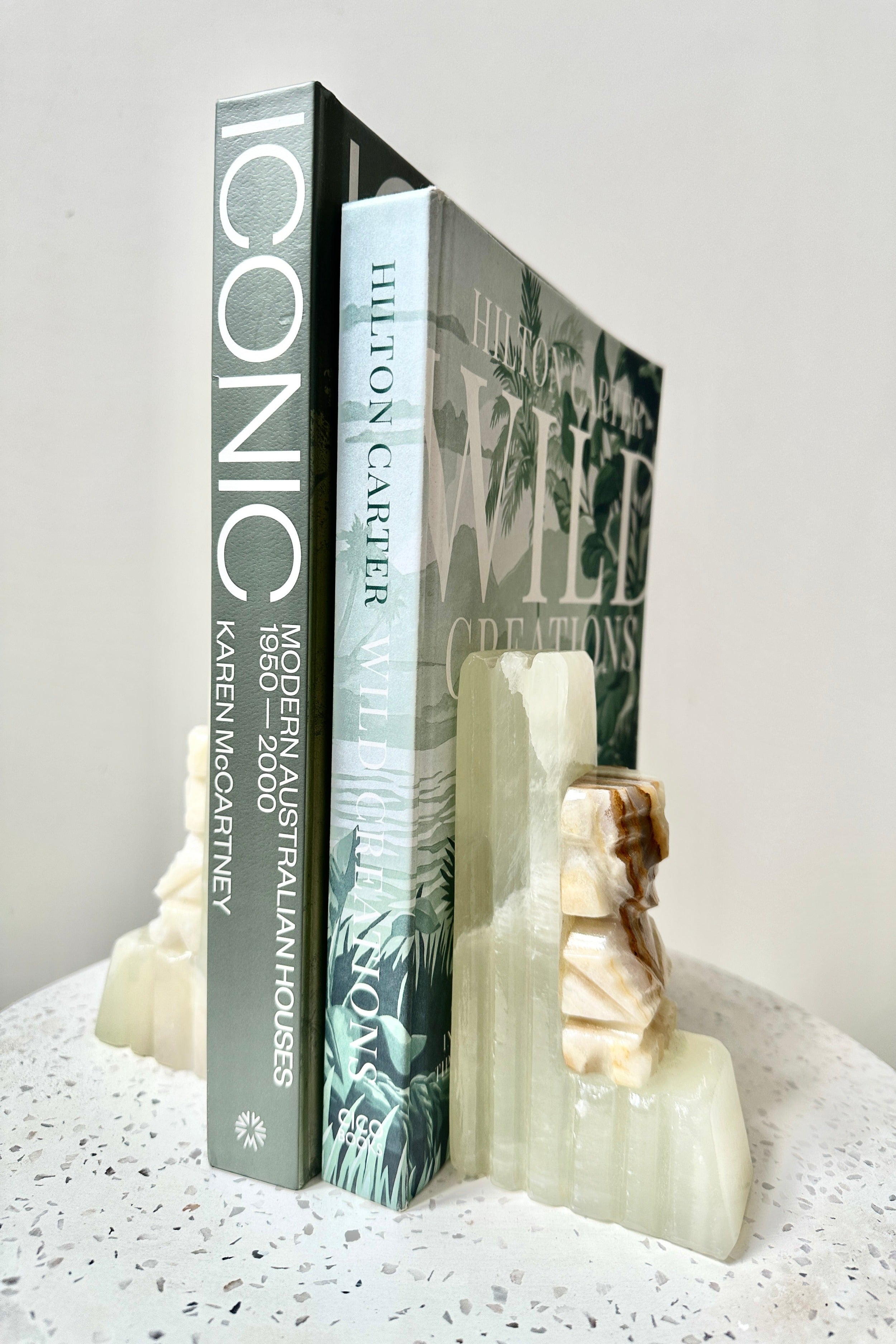 Vintage Onyx Aztec Bookends