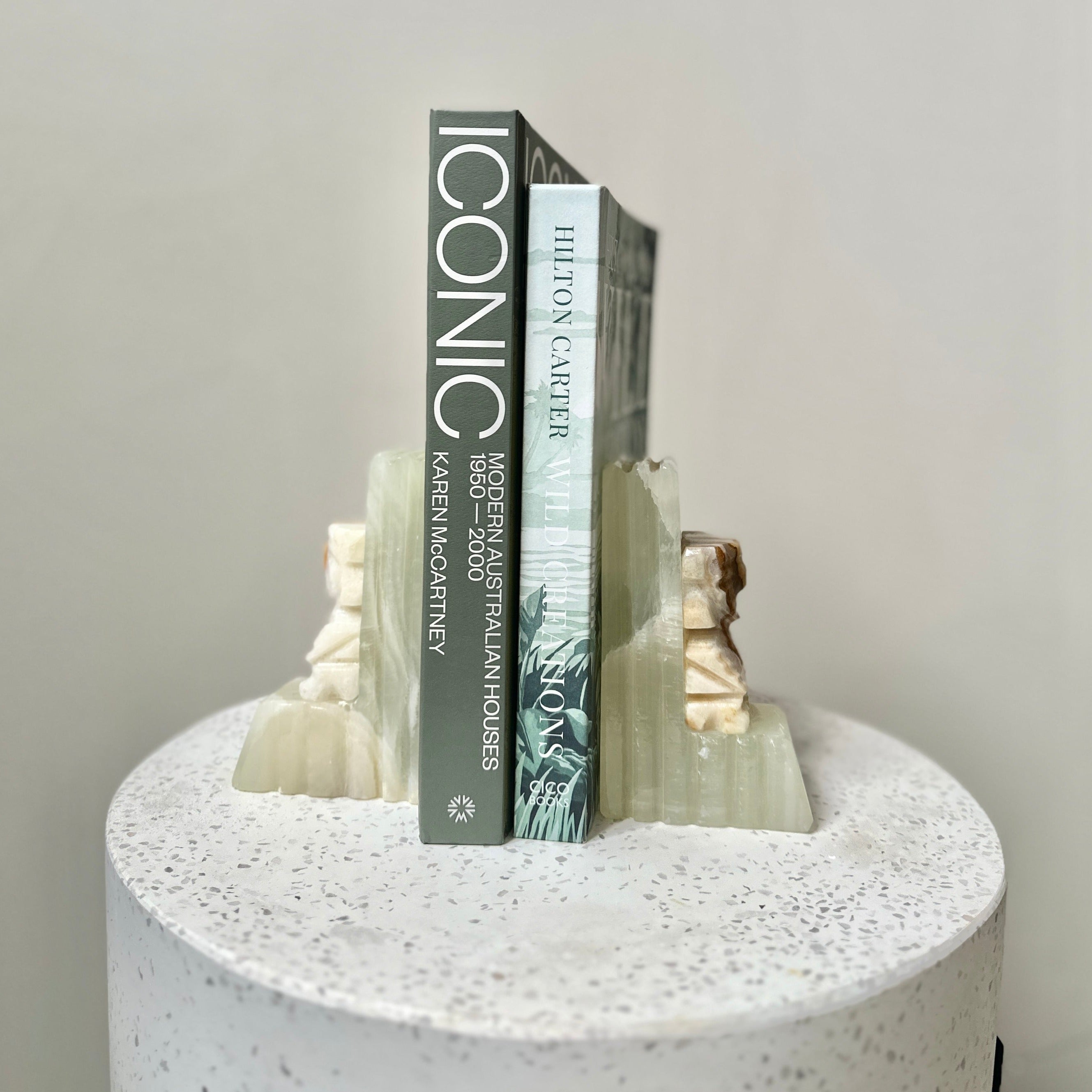 Vintage Onyx Aztec Bookends