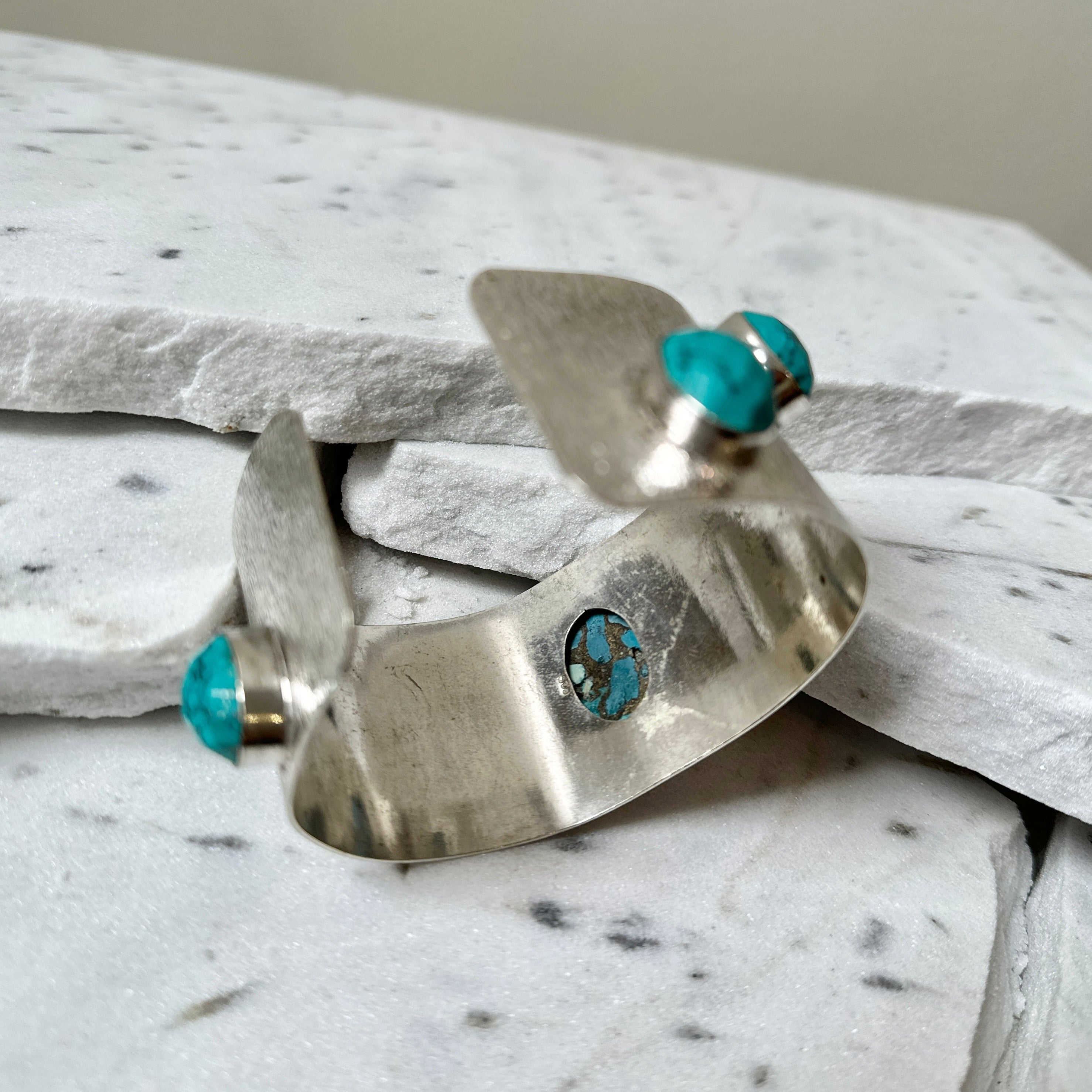 Vintage Turquoise and Silver Cuff