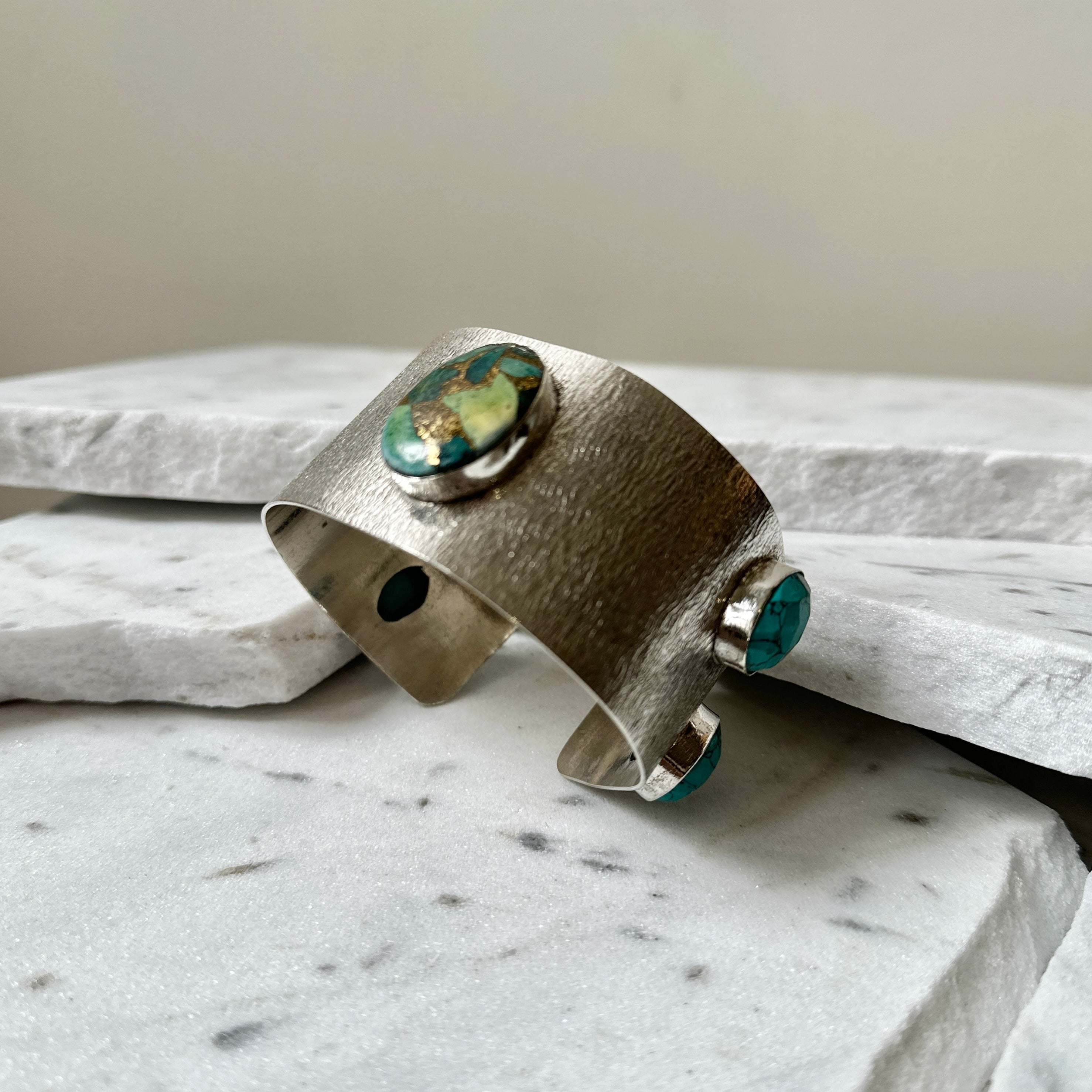 Vintage Turquoise and Silver Cuff