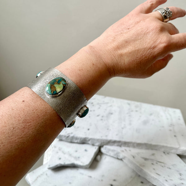 Vintage Turquoise and Silver Cuff