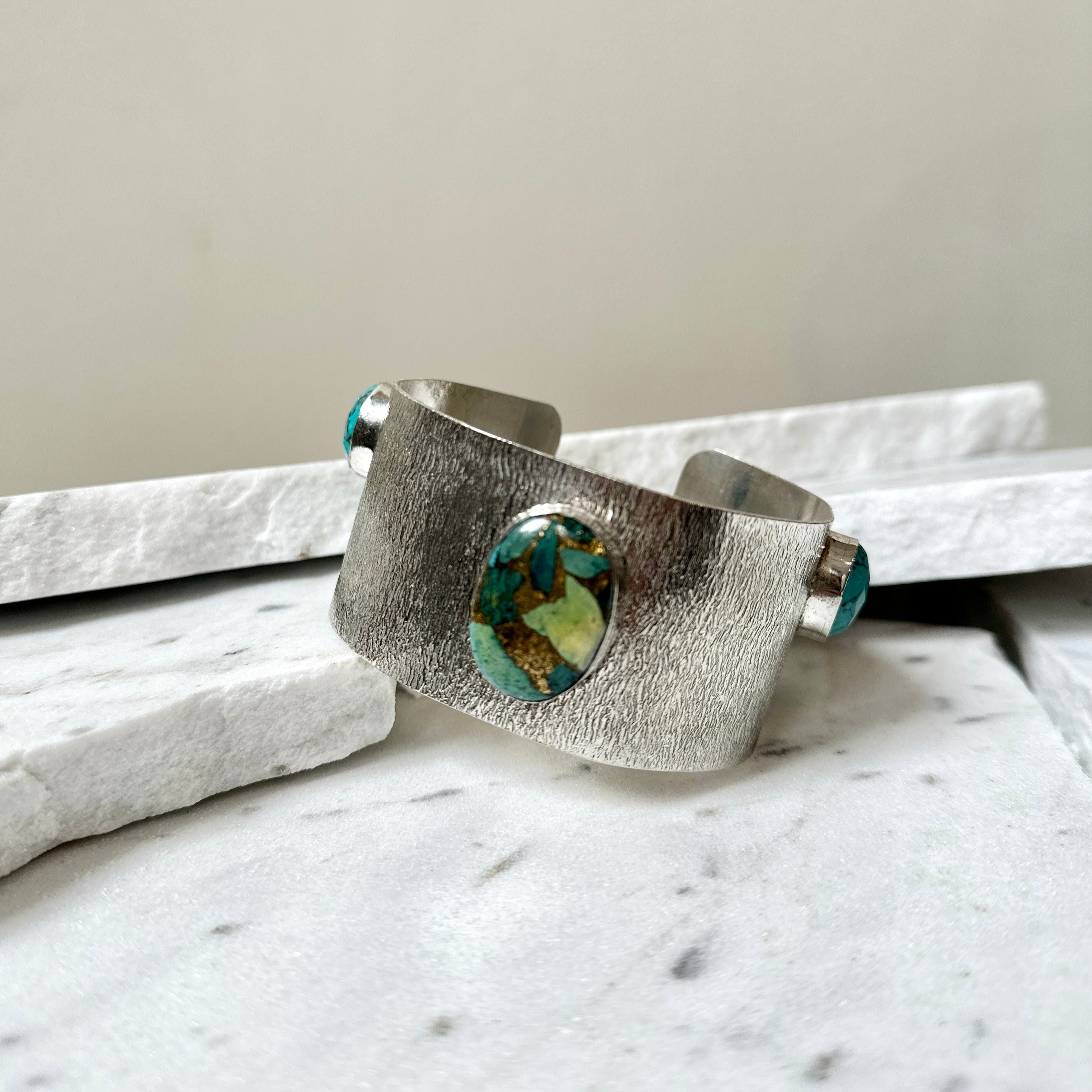 Vintage Turquoise and Silver Cuff