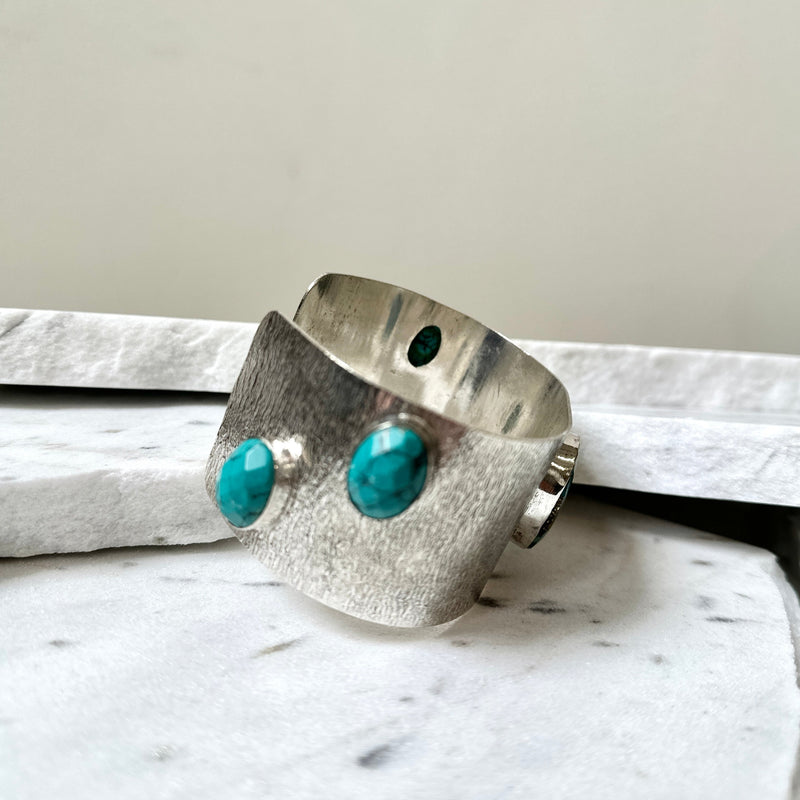 Vintage Turquoise and Silver Cuff