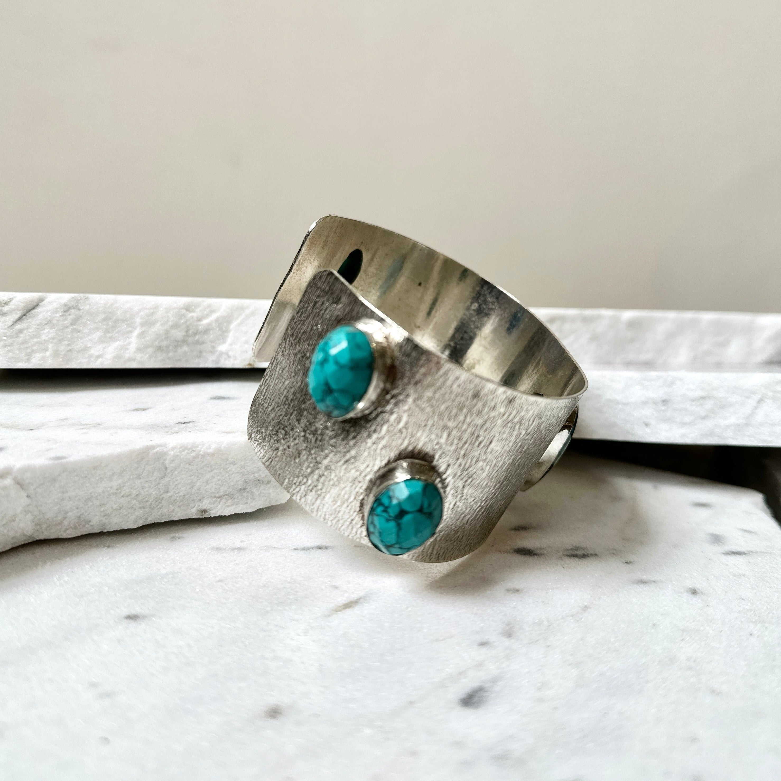Vintage Turquoise and Silver Cuff