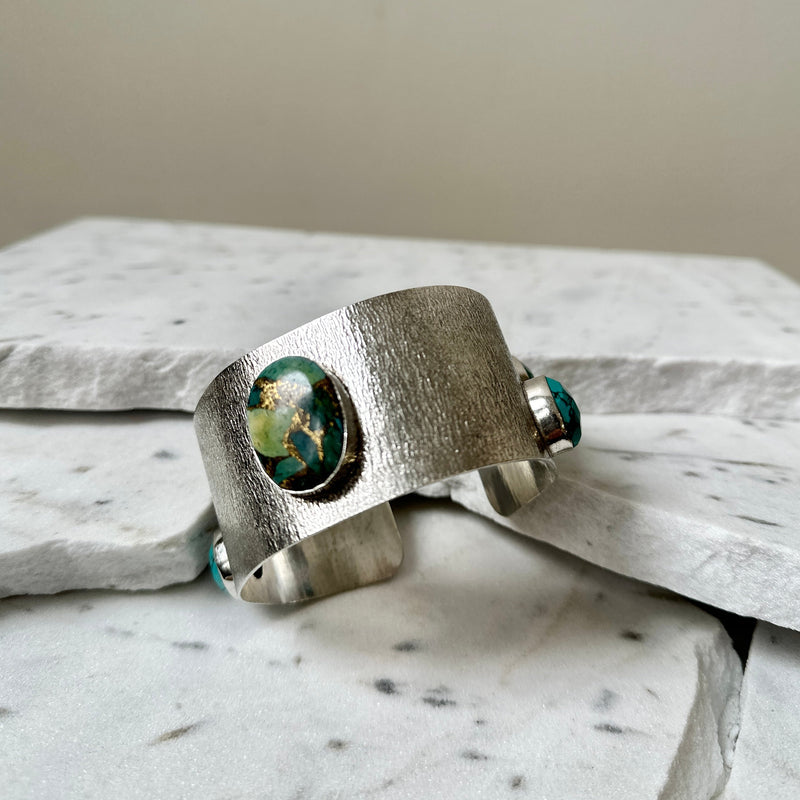Vintage Turquoise and Silver Cuff